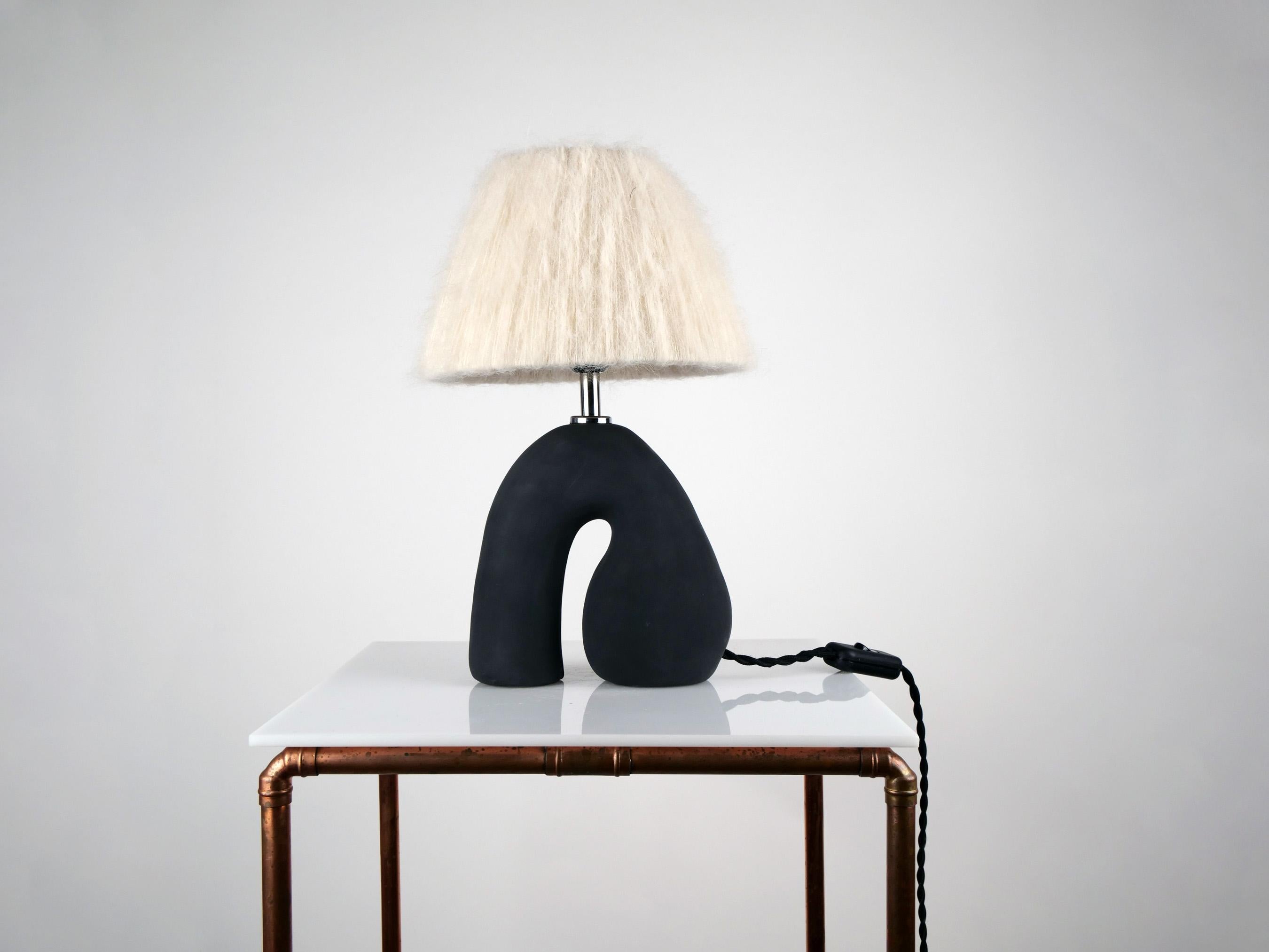 English 'Opposée' Table Lamp, Granite Black 'Matte' Regular Price For Sale