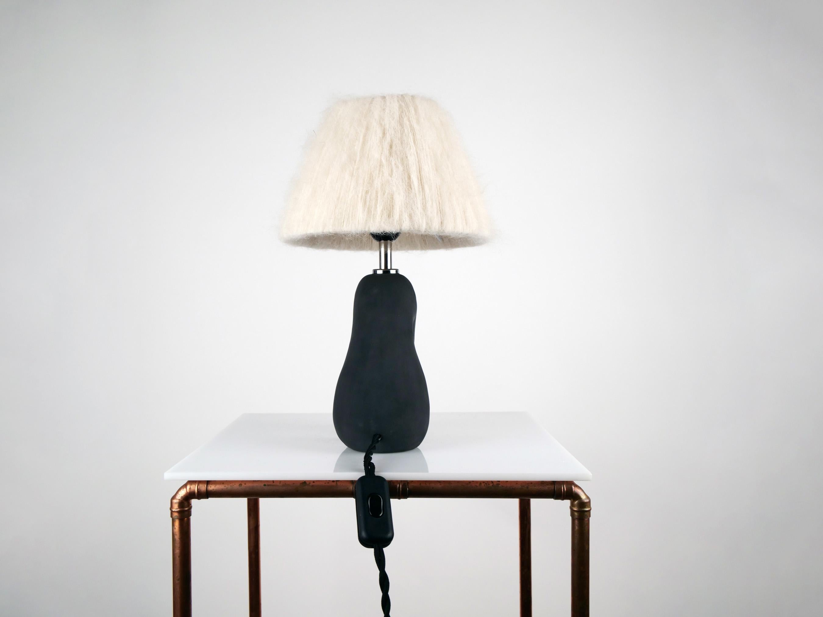 Glazed 'Opposée' Table Lamp, Granite Black 'Matte' Regular Price For Sale