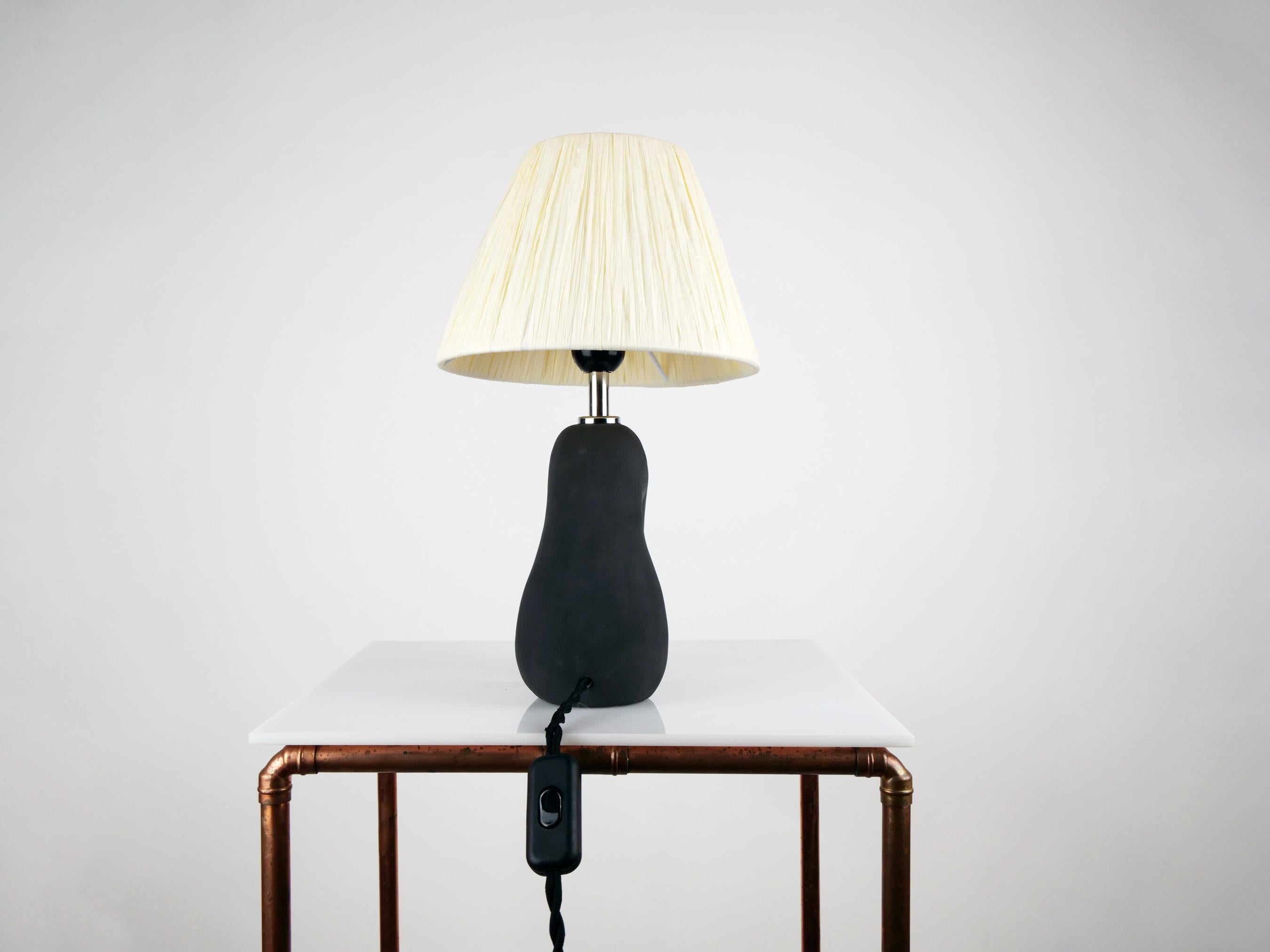 Contemporary 'Opposée' Table Lamp, Granite Black 'Matte' Regular Price For Sale