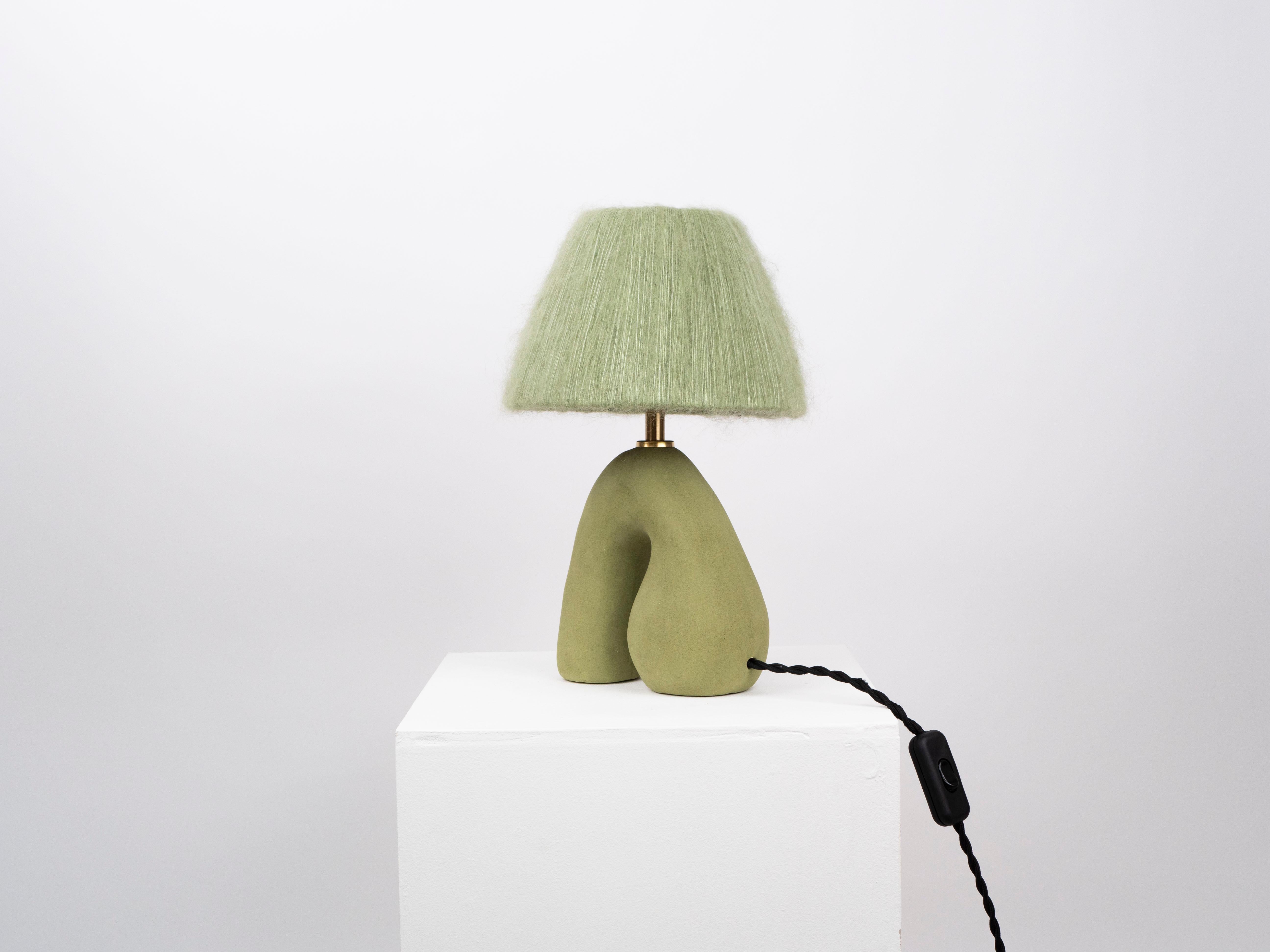 British ‘Opposée’ Table Lamp - Green 'Matte' For Sale