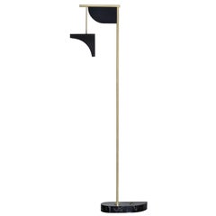 Used Modern Opposite Floor Lamp, Black Marble Brass, Handmade Portugal by Greenapple