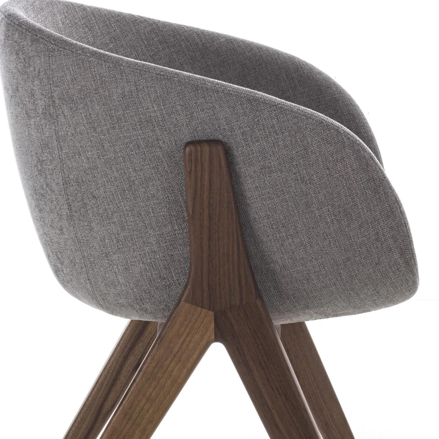 Fabric Oprah Walnut Chair For Sale