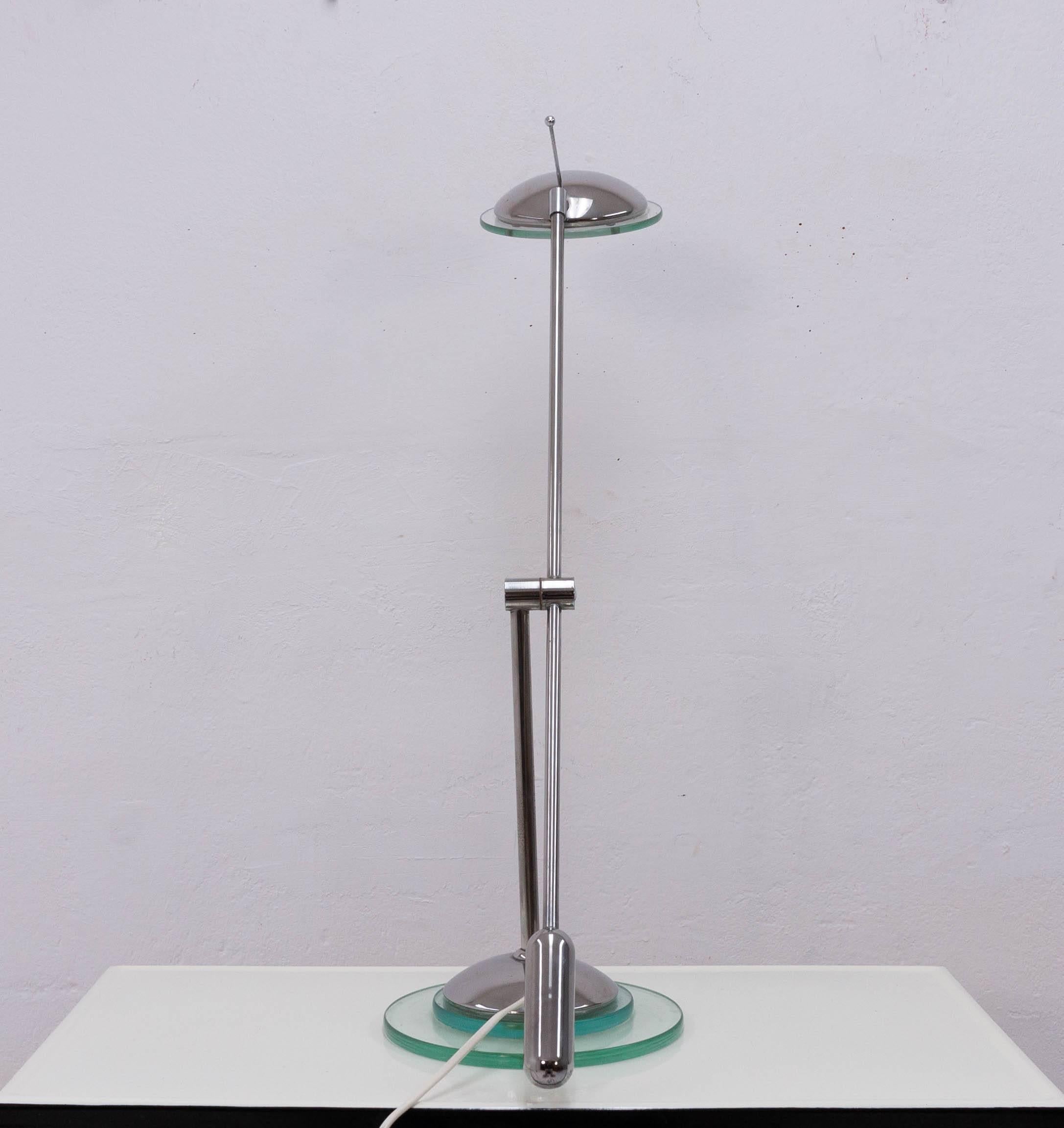 2 Lámpara de escritorio Optelma Cristal cromado, años 70 en Bueno estado para la venta en Den Haag, NL