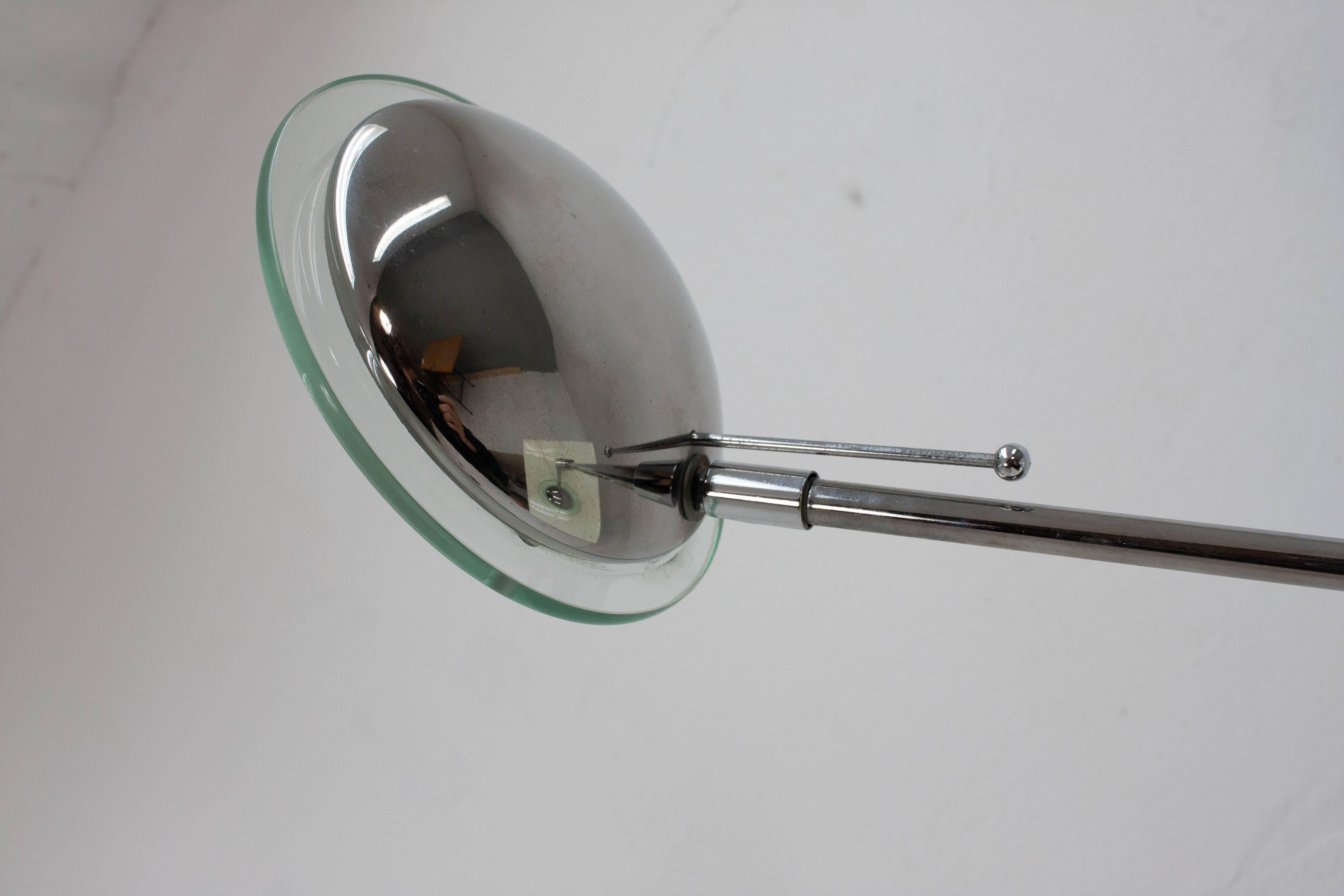 Late 20th Century 2 Optelma Desk Lamp Chrome Glass, 1970s For Sale