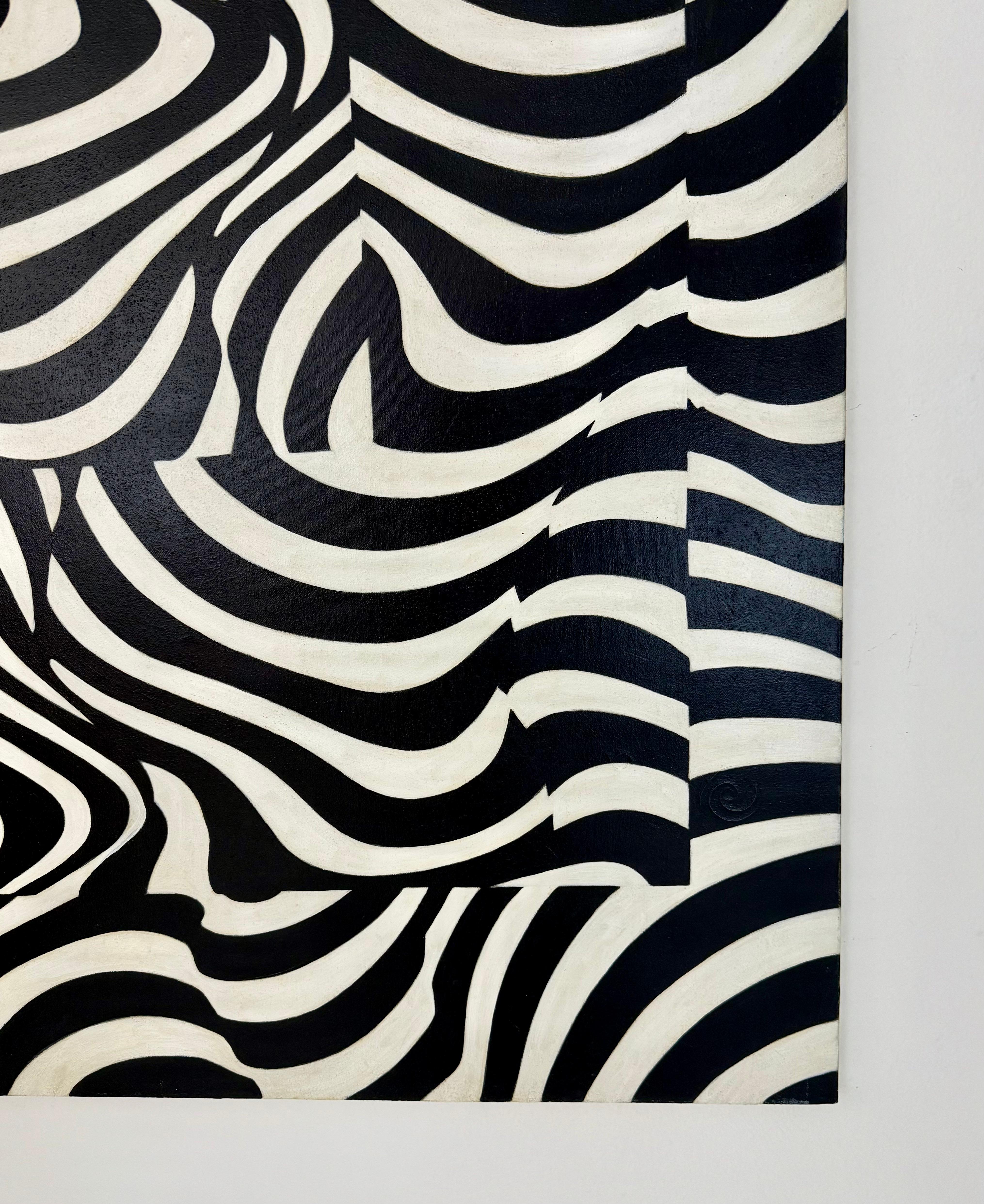 Optik Acryl auf Leinwand von James Massena March, USA, ca. 1980er Jahre (Ende des 20. Jahrhunderts) im Angebot