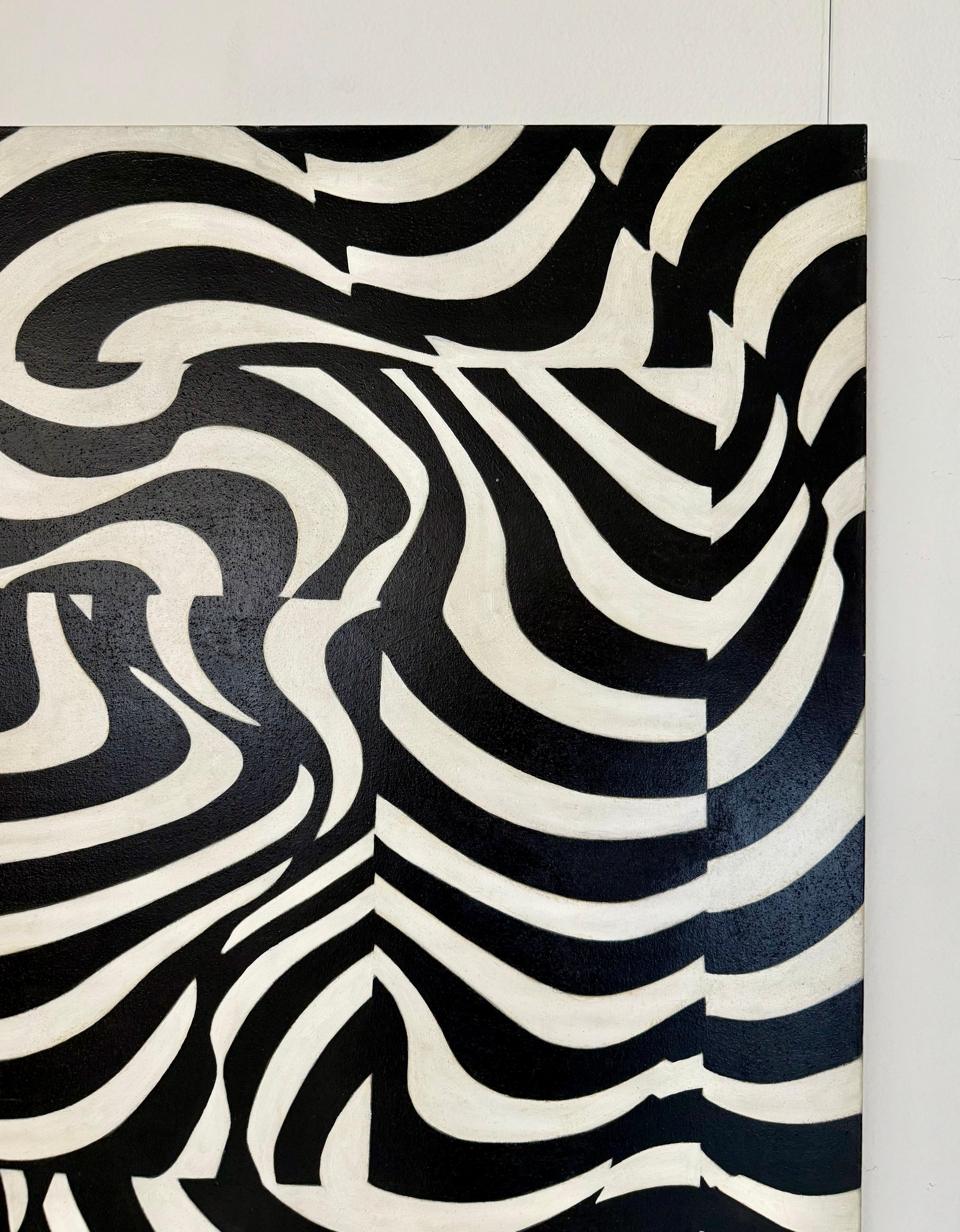 Optik Acryl auf Leinwand von James Massena March, USA, ca. 1980er Jahre im Angebot 1
