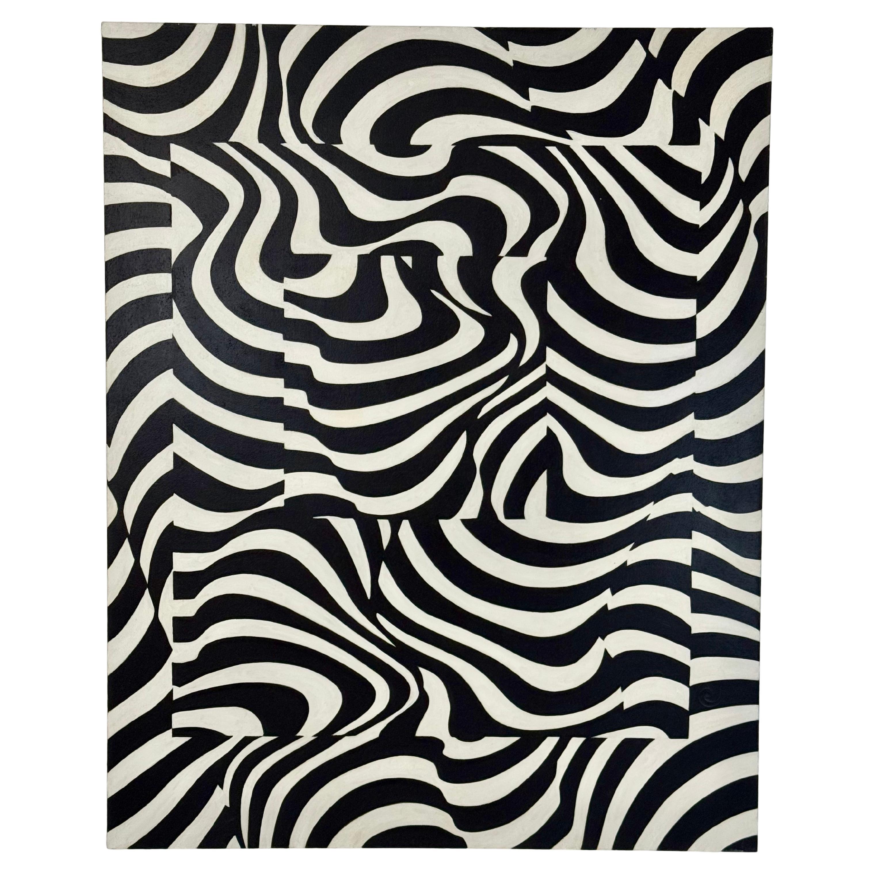 Optik Acryl auf Leinwand von James Massena March, USA, ca. 1980er Jahre im Angebot