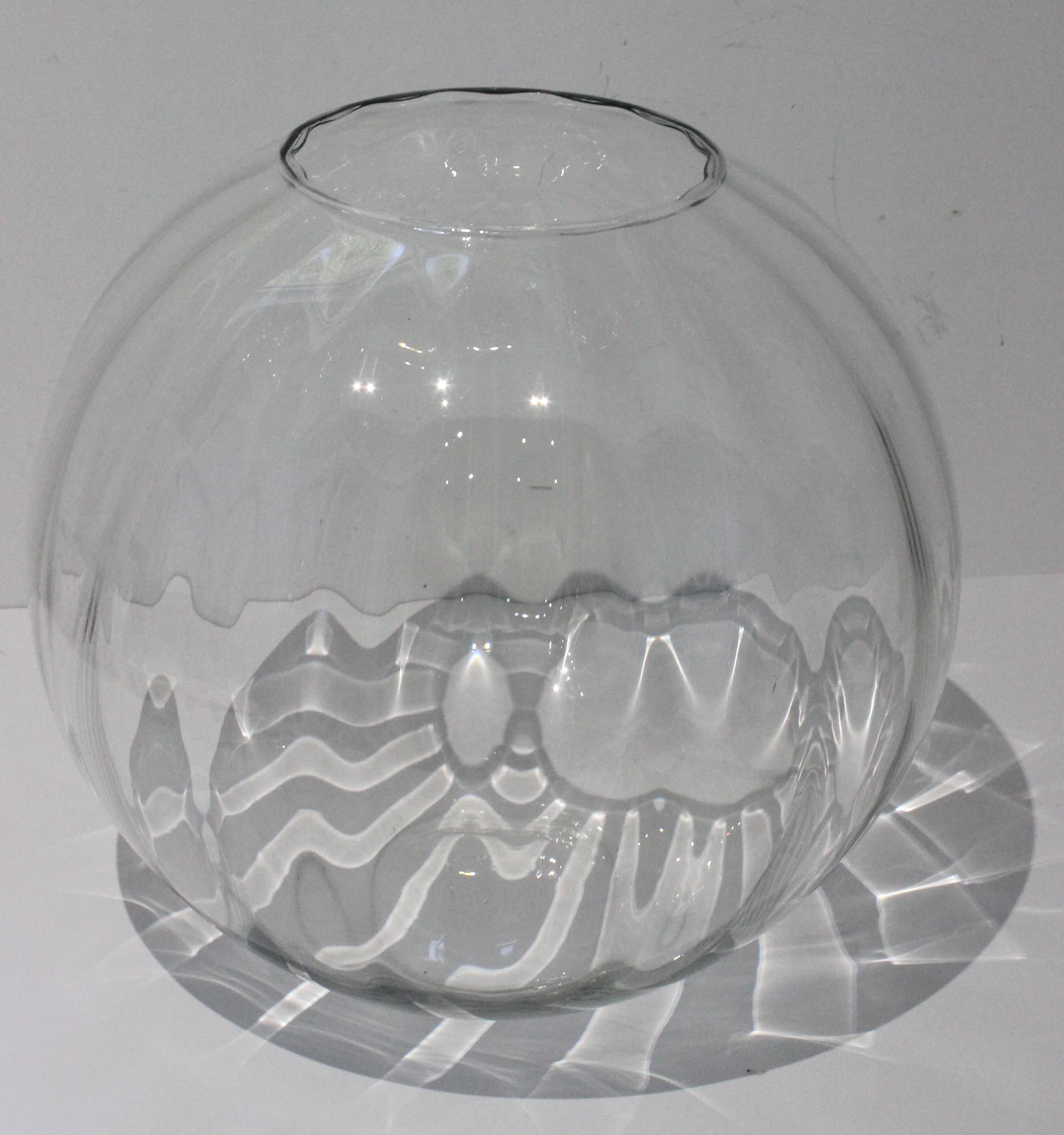 Large vintage Murano vase optic pattern colorless - from a Palm Beach estate.

     