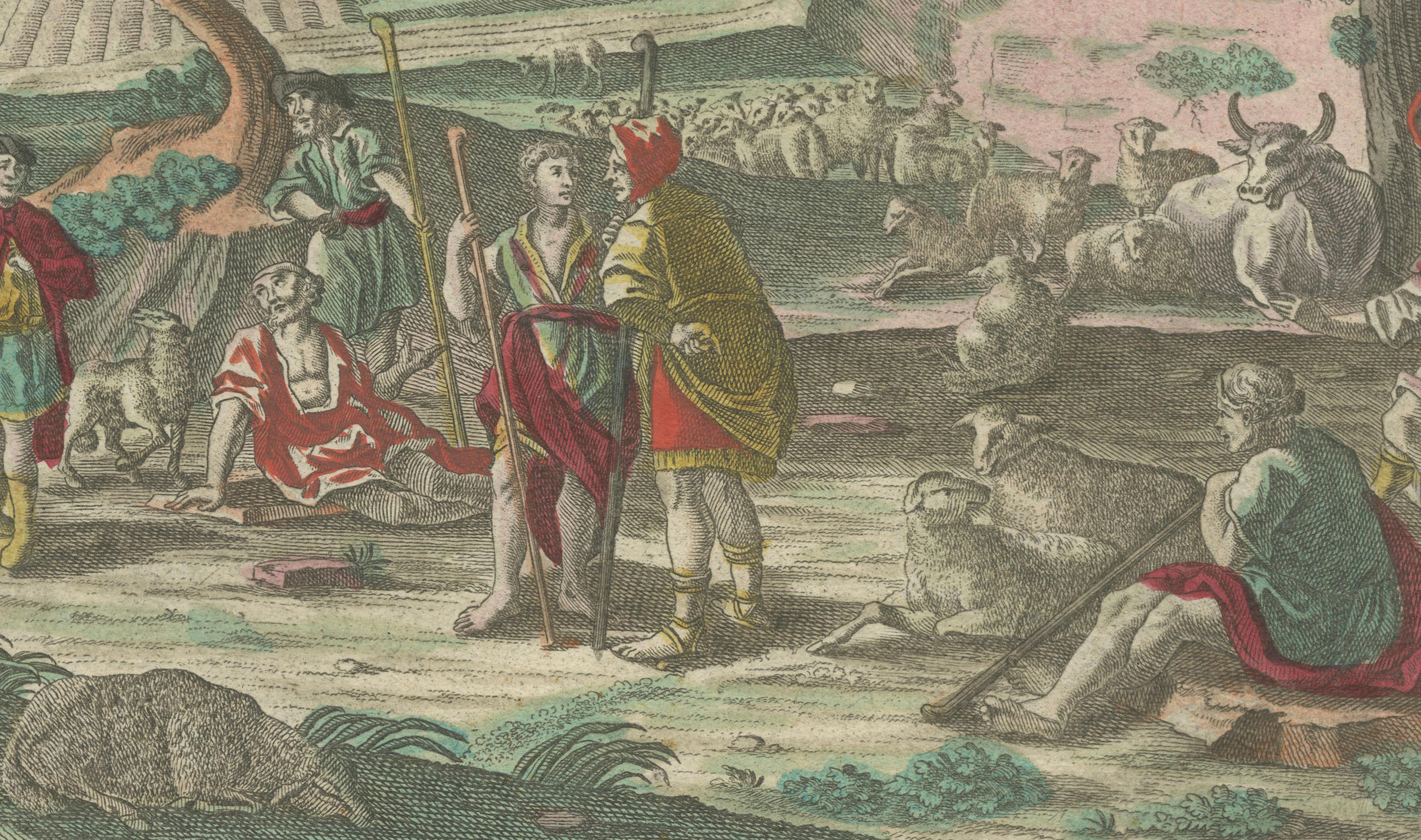Optica Print of Joseph Relating His Dream to His Brothers, 1770 – Biblical Scene In Good Condition For Sale In Langweer, NL