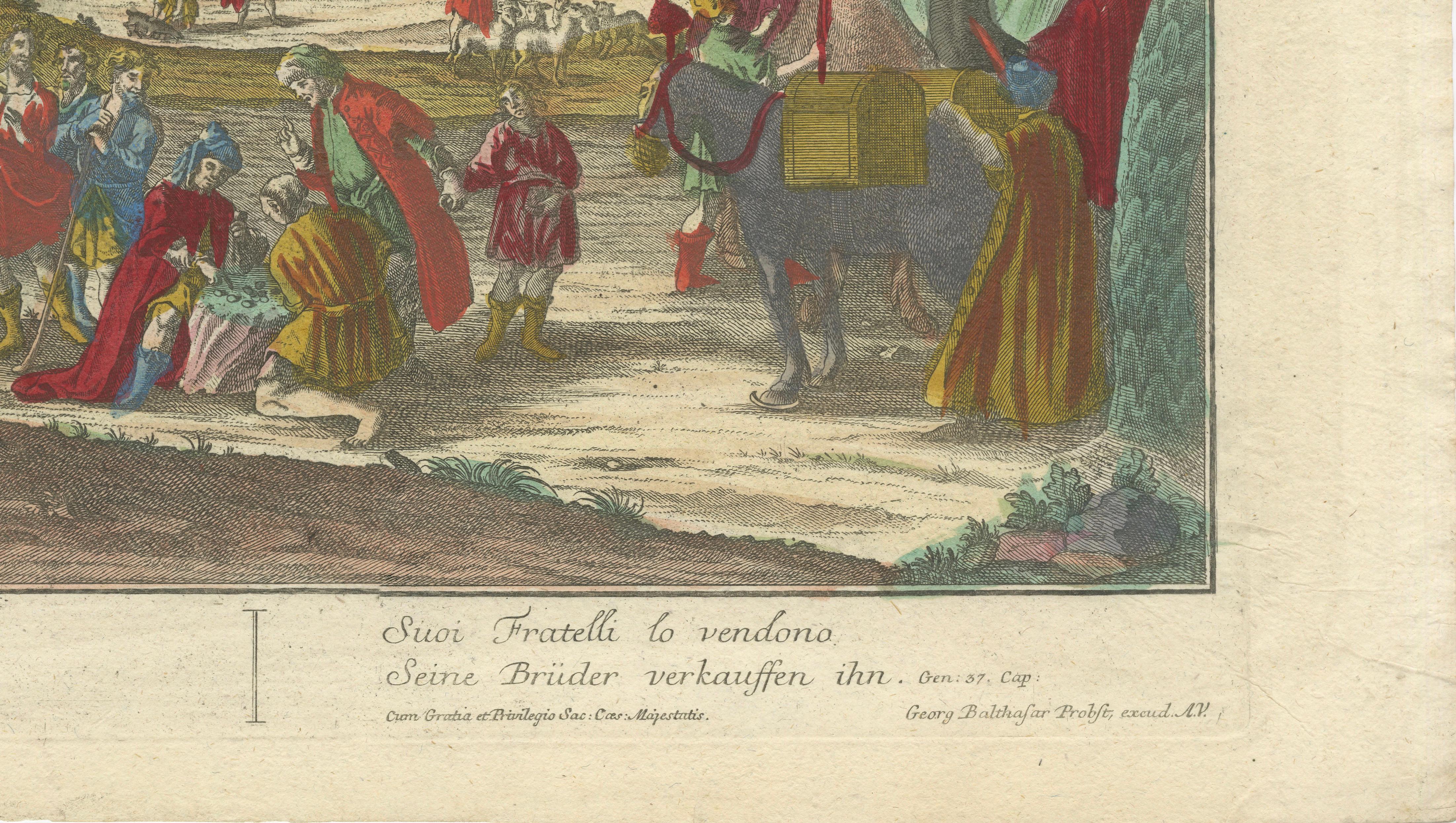 Optica Print of Joseph Sold by His Brothers to Ishmaelites, 1770 -Biblical Scene For Sale 3