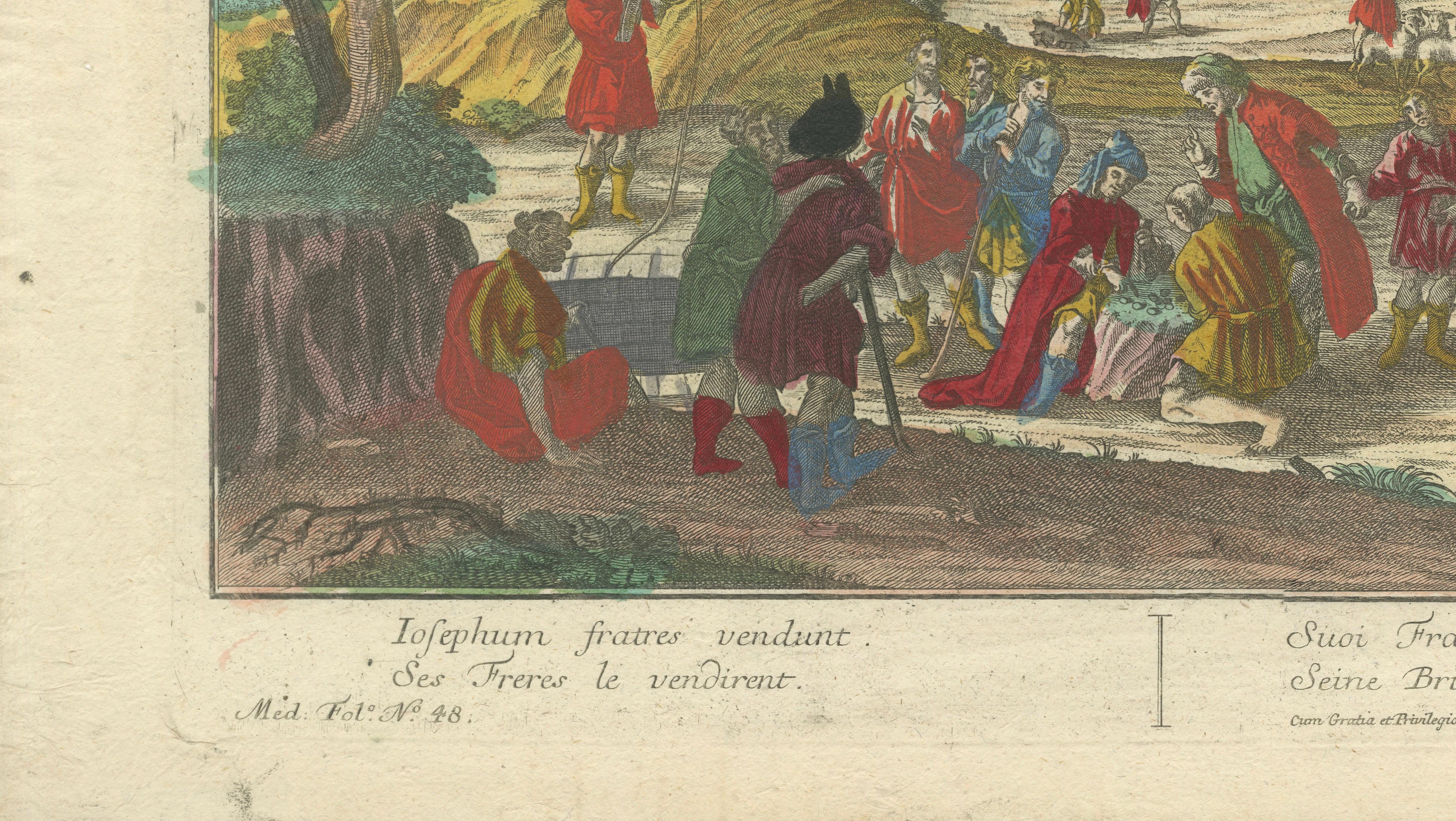 Paper Optica Print of Joseph Sold by His Brothers to Ishmaelites, 1770 -Biblical Scene For Sale