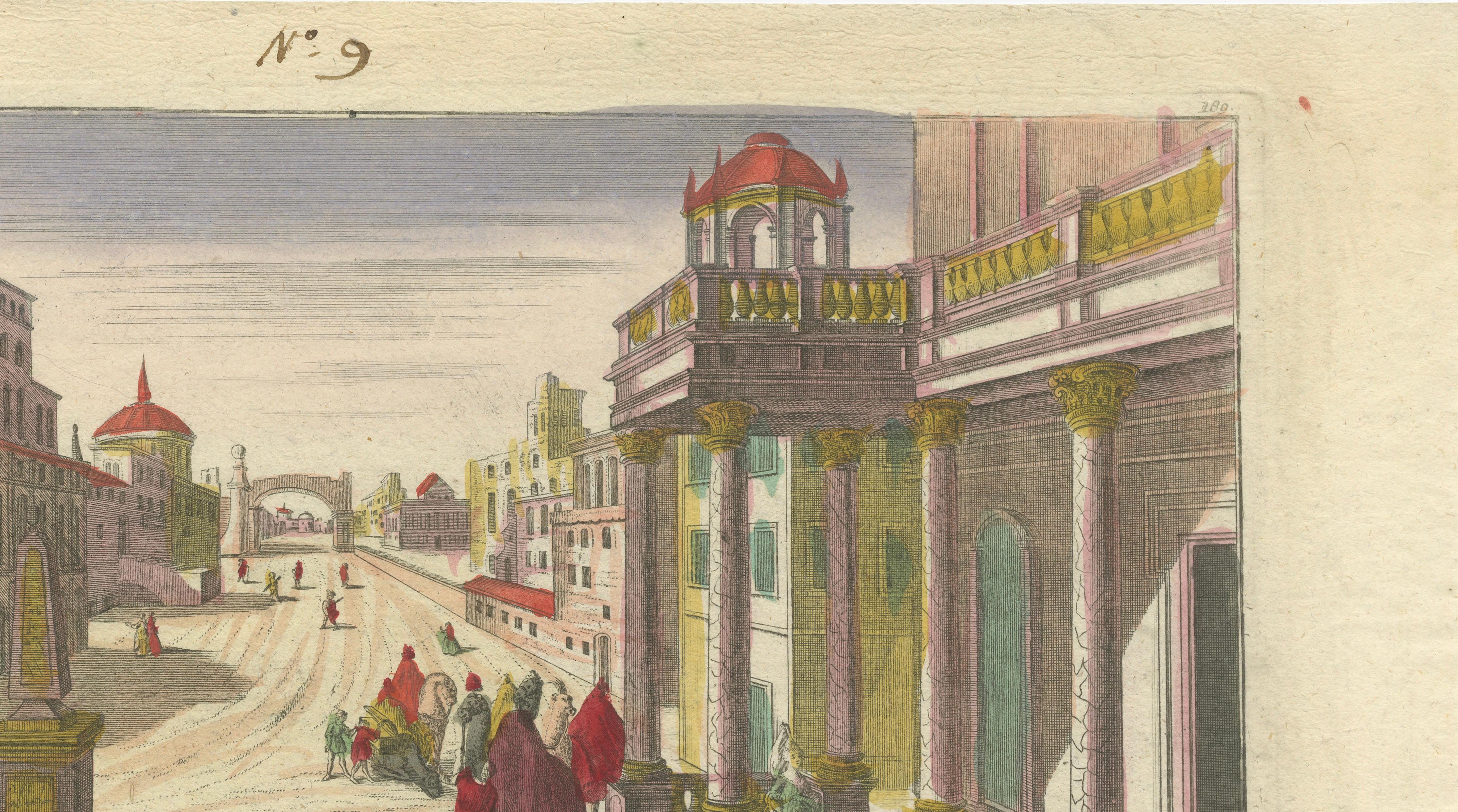 Paper Optica Print of Joseph Sold to Potiphar in Egypt, circa 1770 – Biblical Scene For Sale