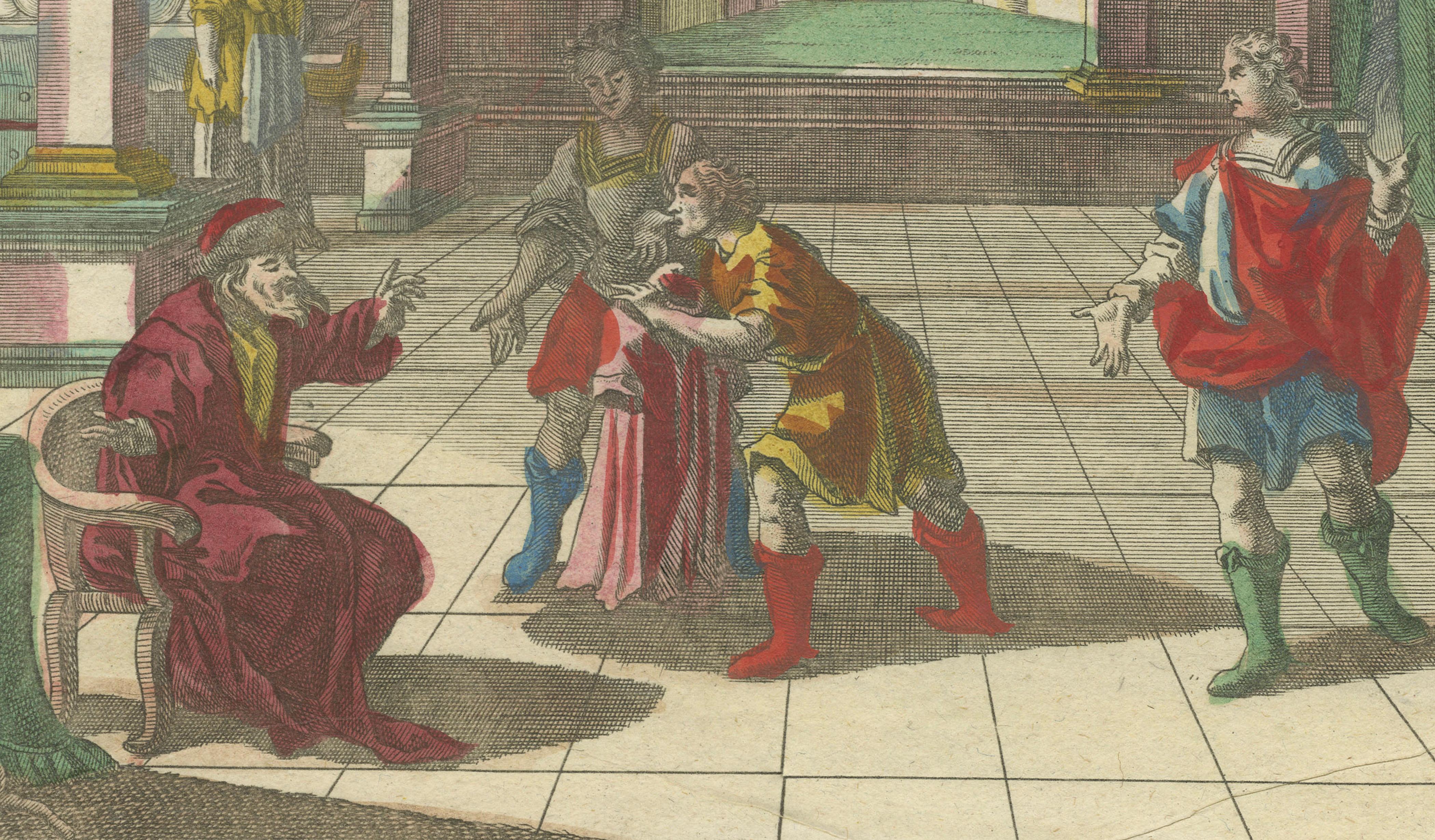 Optica Print of Joseph's Robe Shown to Jacob, 1770 – Hand-Colored Biblical Scene For Sale 2