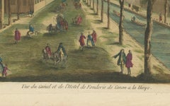 Optica Print – The Hague Canal and Cannon Foundry by Basset, c.1770