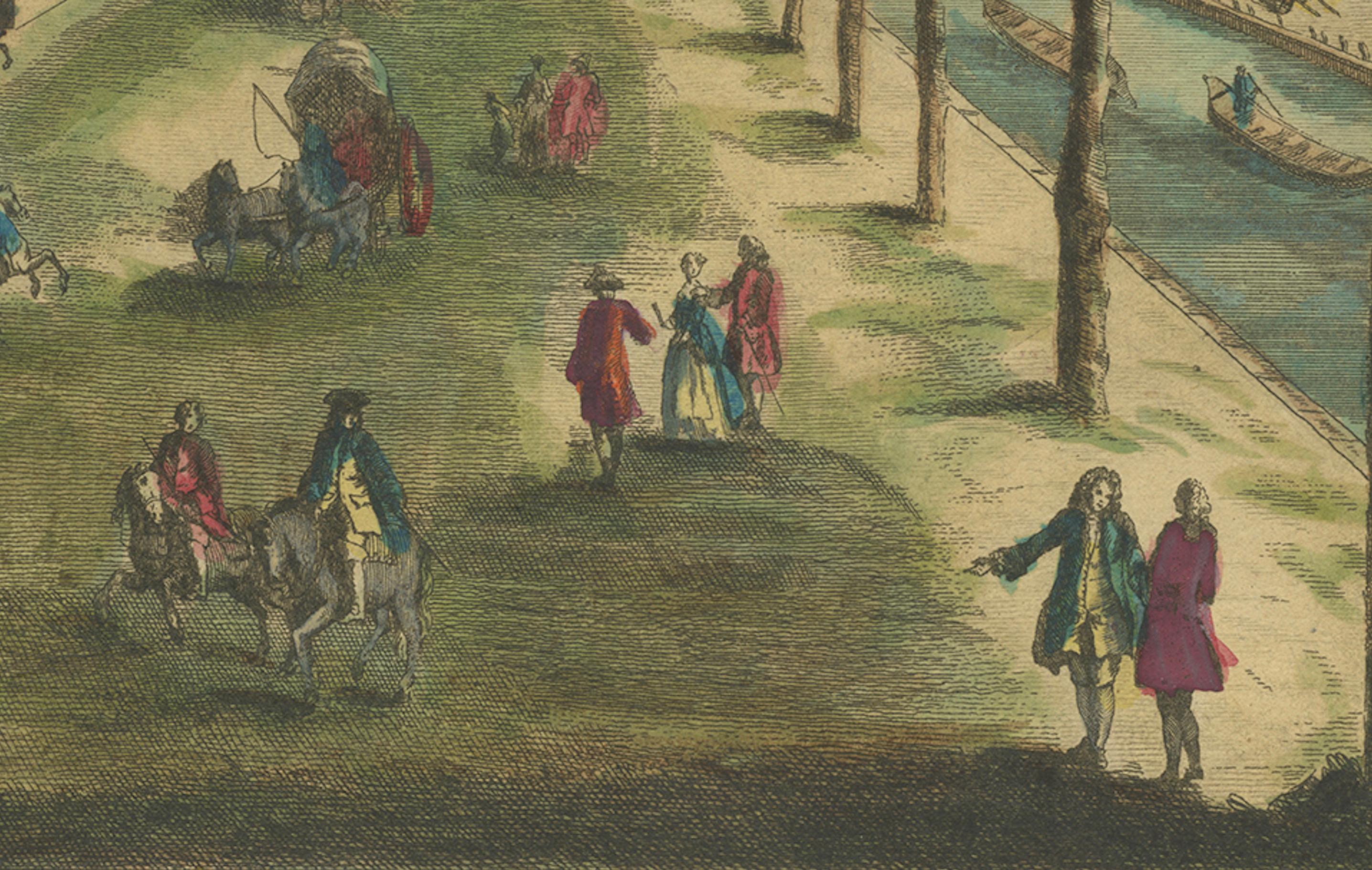 Carta Stampa Optica - Il canale dell'Aia e la fonderia di cannoni di Basset, 1770 ca. in vendita