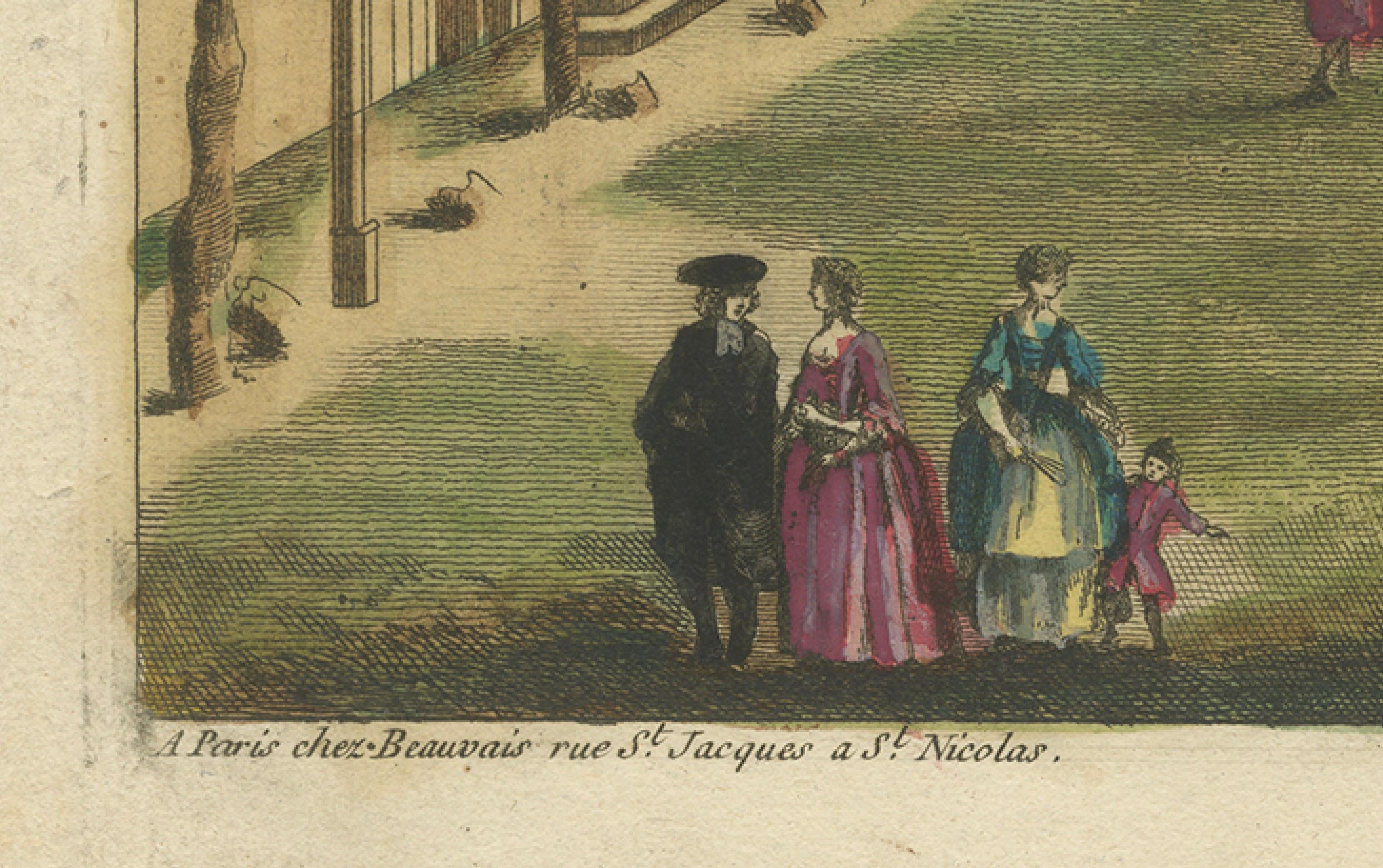 Stampa Optica - Il canale dell'Aia e la fonderia di cannoni di Basset, 1770 ca. in vendita 1