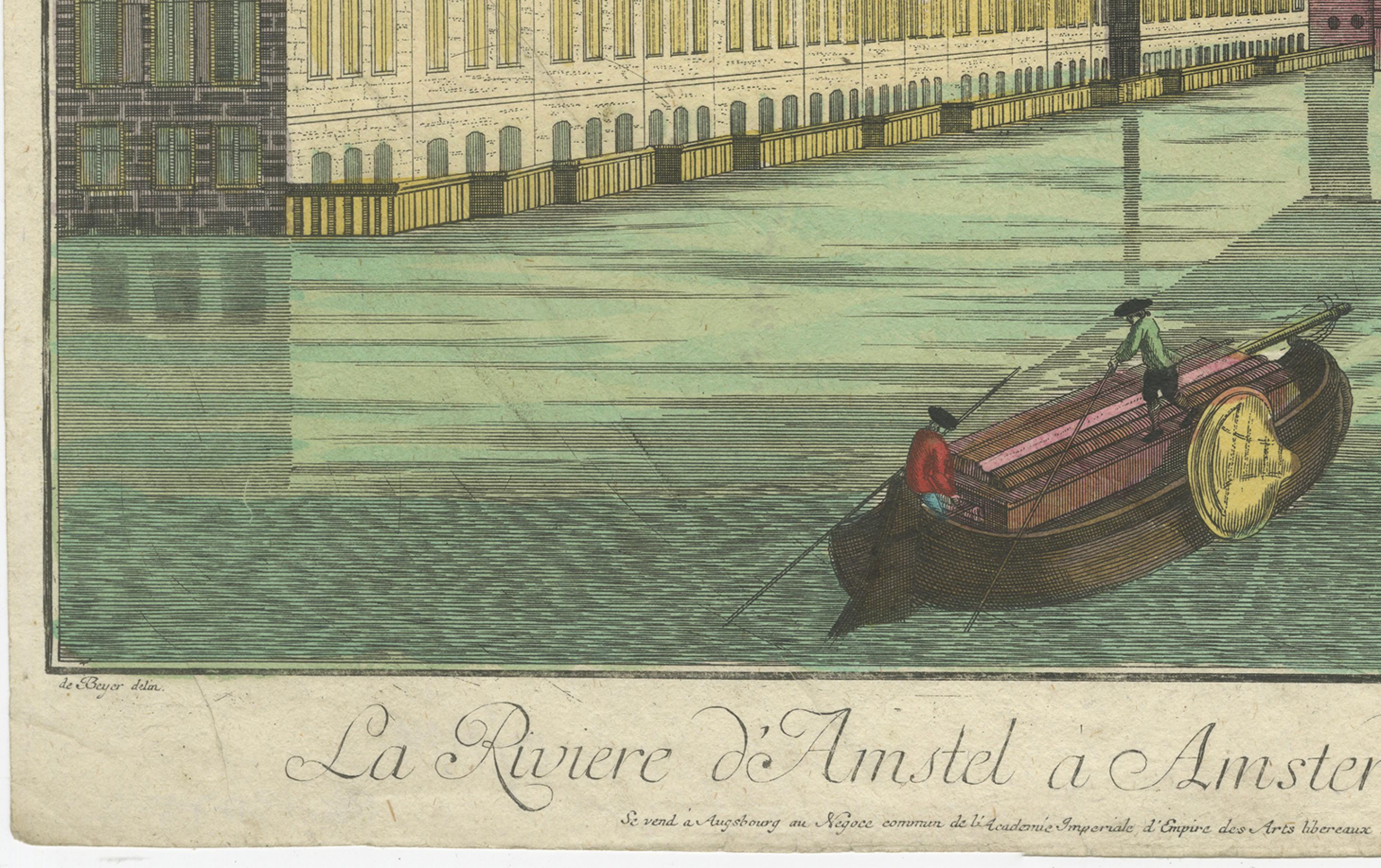 Ottica Vista Amsterdam Fiume Amstel di Rondel, Winckler 1770 ca.

Si tratta di una stampa ottica finemente incisa e colorata a mano intitolata La Riviere d'Amstel à Amsterdam pres le Logement t'Rondel, pubblicata ad Augusta dall'Accademia nel 1770