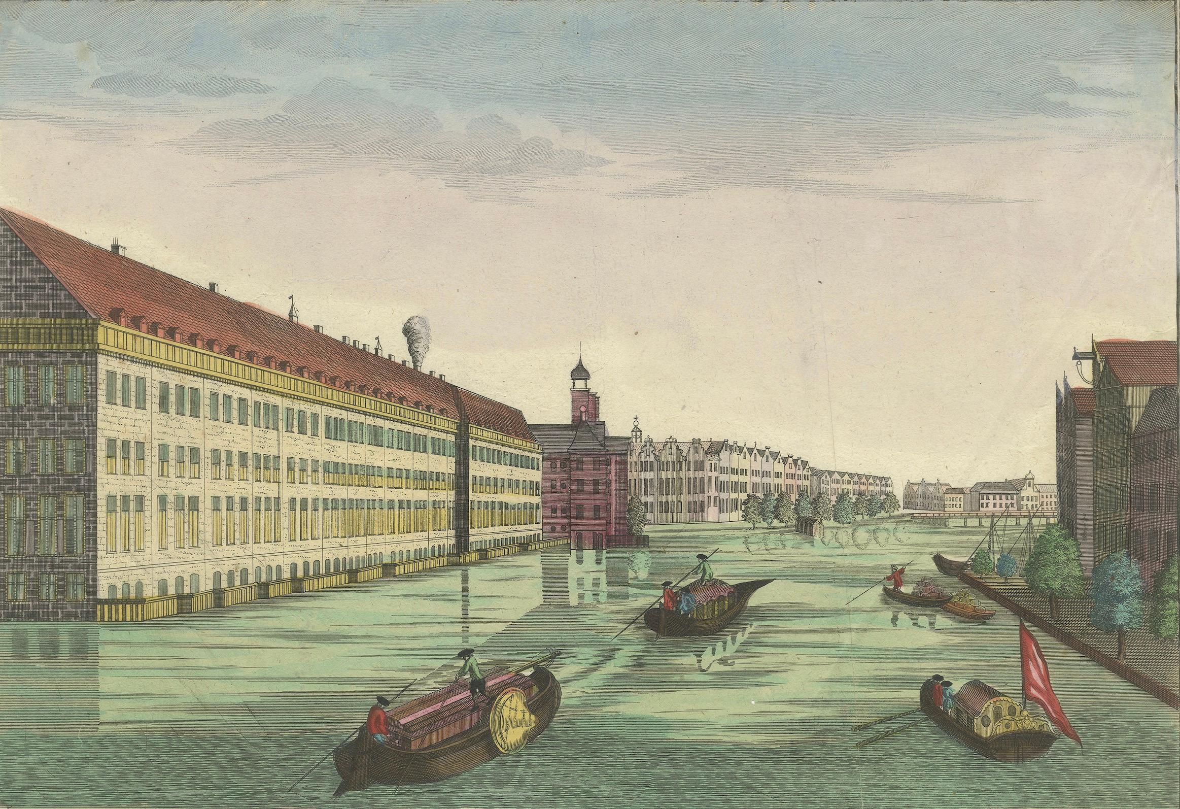 Ottica Vista Amsterdam Fiume Amstel di Rondel, Winckler 1770 ca. in vendita 1
