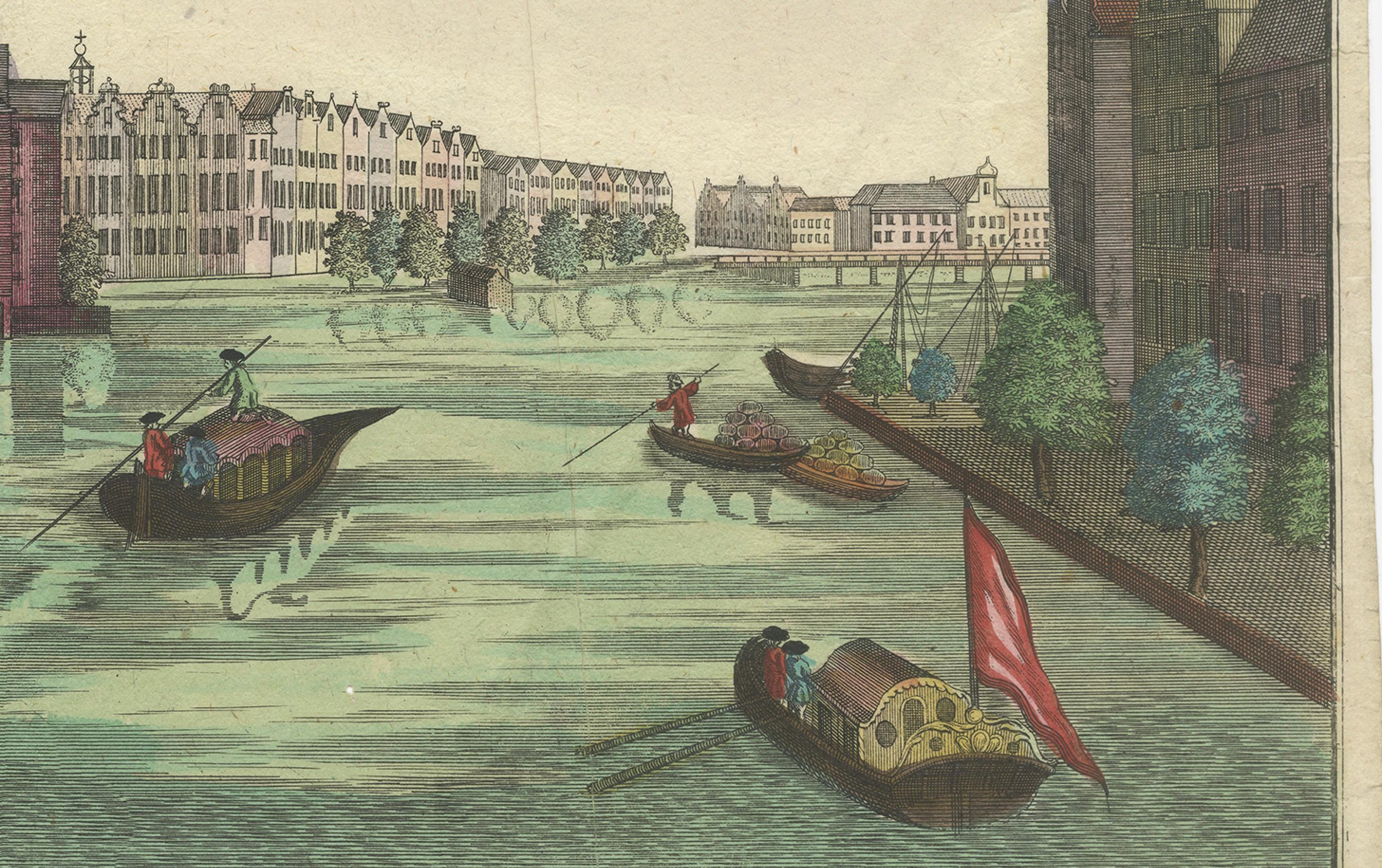 Ottica Vista Amsterdam Fiume Amstel di Rondel, Winckler 1770 ca. in vendita 2