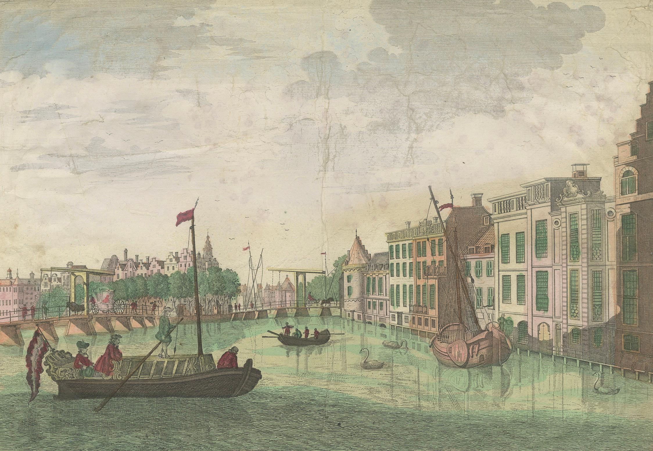 Vue optique Amsterdam Halvemaansbrug & St. Anthoniesluis, c.1770 en vente 3