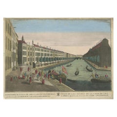 Vue optique d'Amsterdam Spiegelgracht à Leidsegracht, Probst c.1750