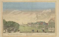 Vista Óptica La Haya Hofvijver & Binnenhof, Basset c.1770 Impresión coloreada a mano