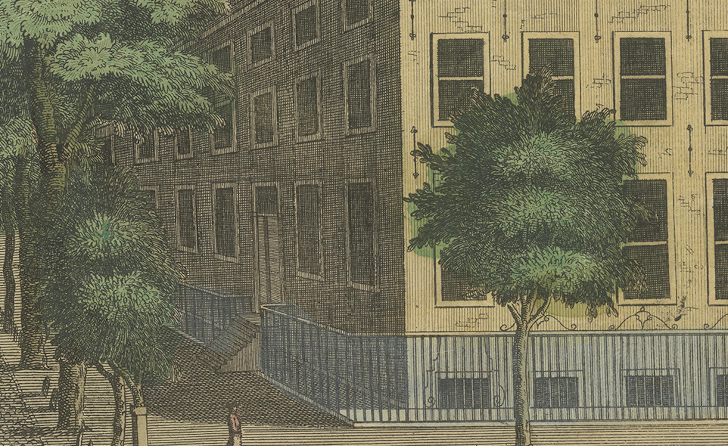 Vista Optica L'Aia Nieuwe Voorhout dal Bos, 1770 ca.

Si tratta di una stampa ottica finemente incisa e colorata a mano intitolata 