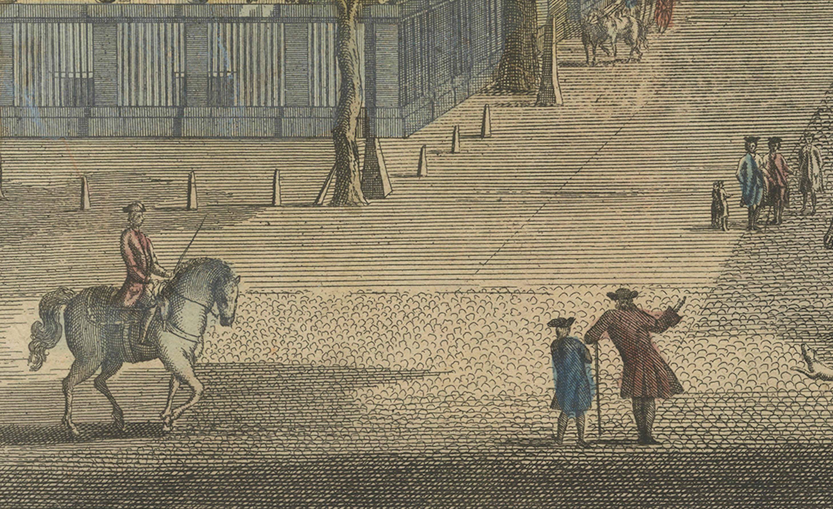 Vista Optica L'Aia Nieuwe Voorhout dal Bos, 1770 ca. In condizioni buone in vendita a Langweer, NL