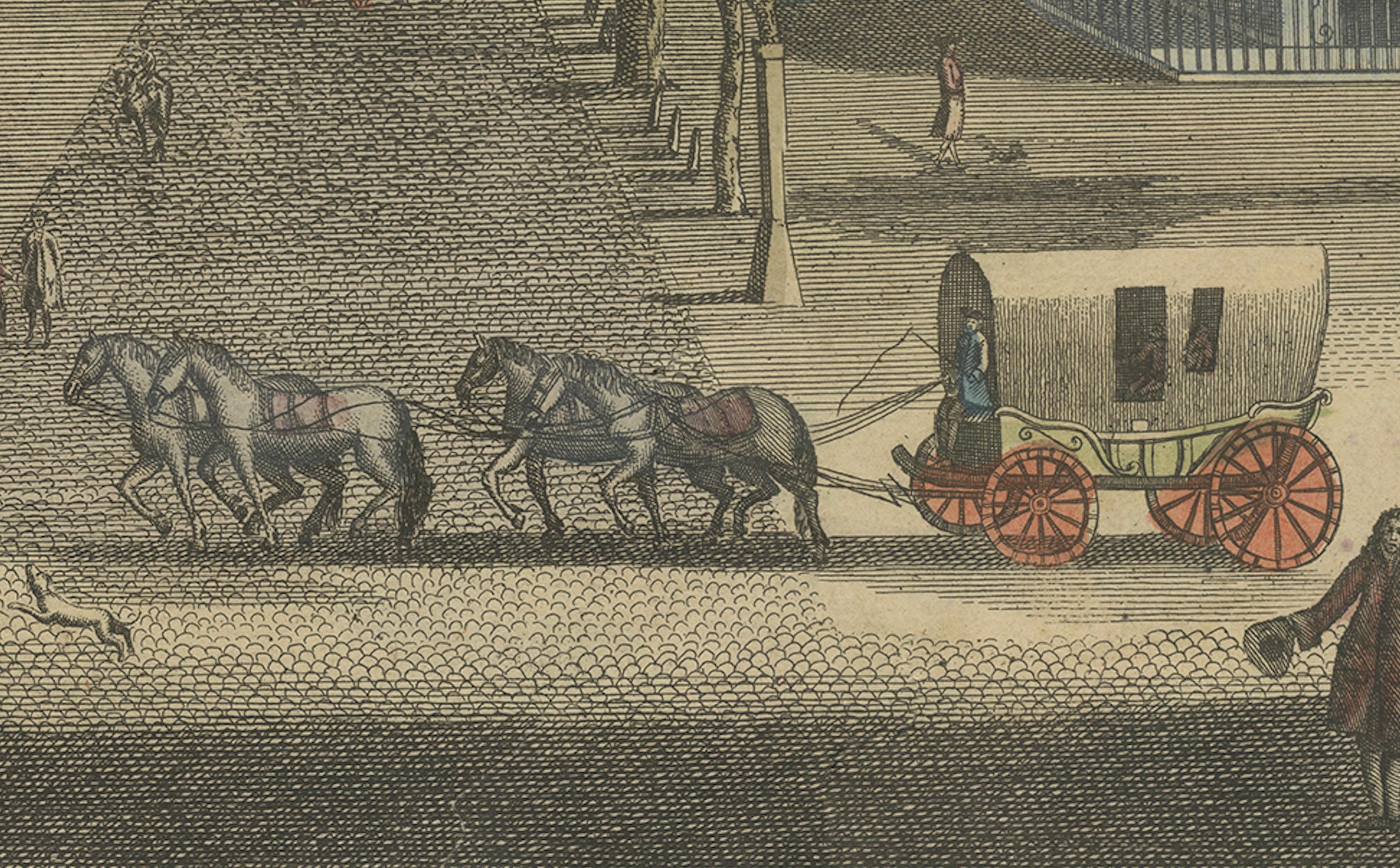 Fine XVIII secolo Vista Optica L'Aia Nieuwe Voorhout dal Bos, 1770 ca. in vendita