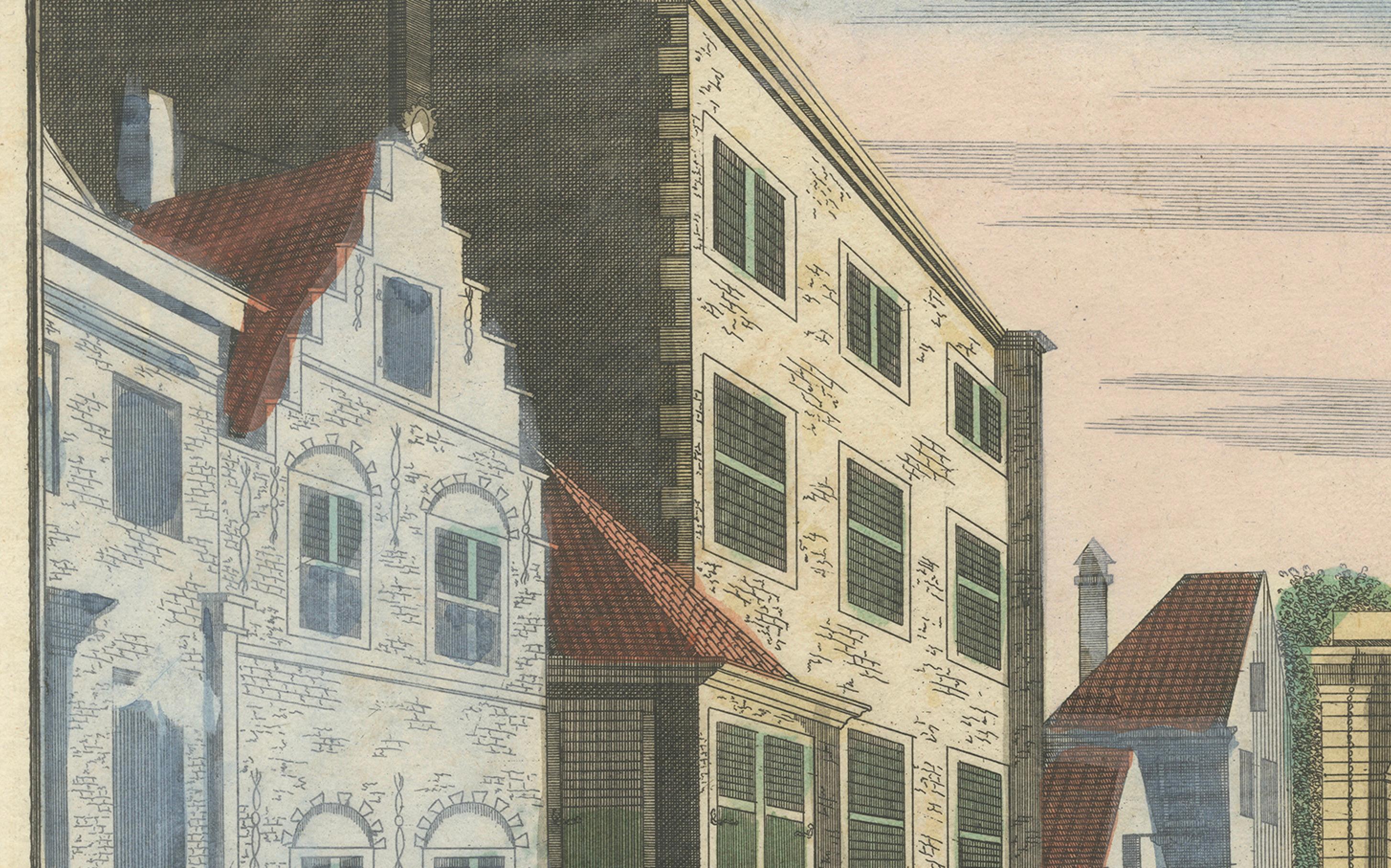 Optica View The Hague Scheveningsebrug & Noordeinde, c.1770

Il s'agit d'une estampe optique finement gravée et coloriée à la main intitulée ''t Gesight van de Schevelingse Brug komende uyt het Noordeinde. Vue du Pont de Scheveling lors qu'on sort