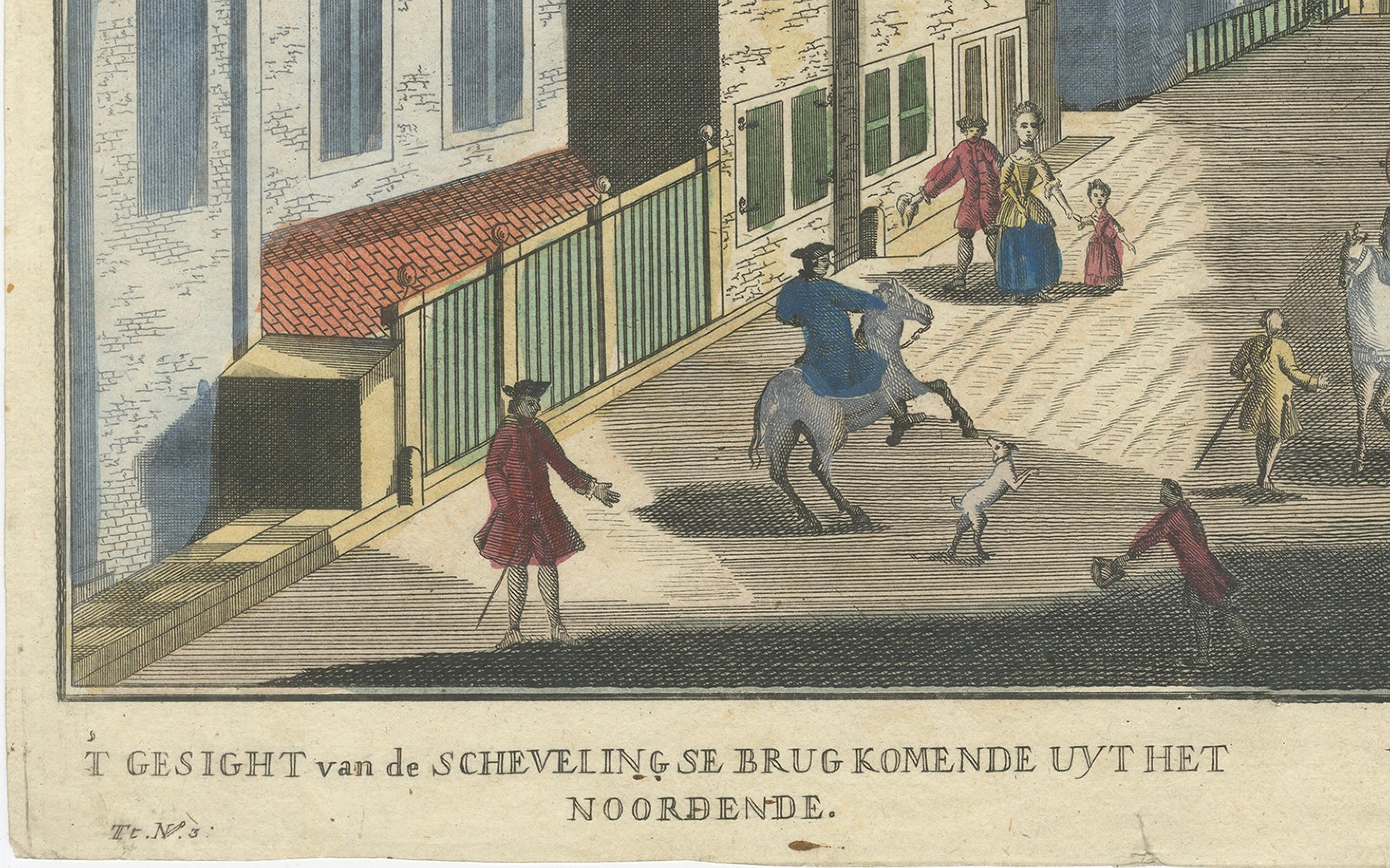 Néerlandais Optica View The Hague Scheveningsebrug & Noordeinde, c.1770 en vente