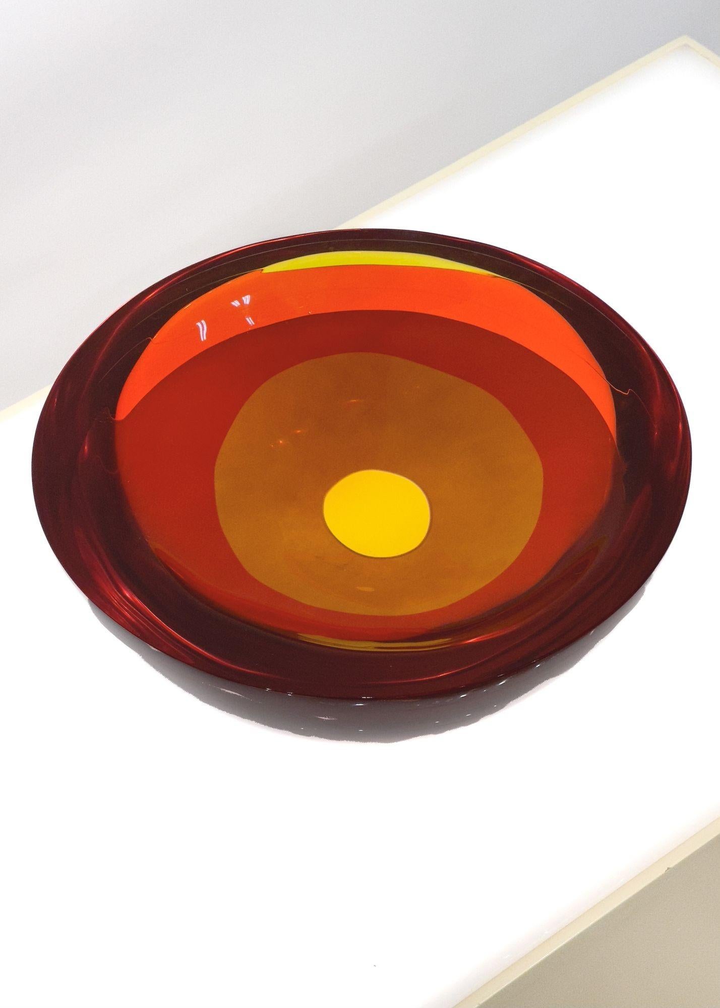 American Optical Acrylic Red Bowl by Maya & Terry Balle Signed Dated, 1994 For Sale