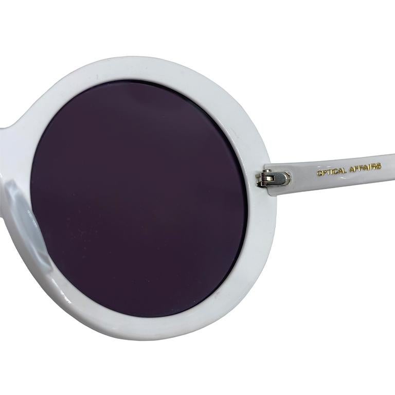 Optical Affairs - Series 6556 - lunettes de soleil blanches - 1992  Excellent état - En vente à Miami Beach, FL