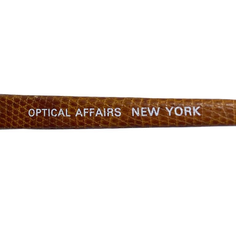 Optical Affairs - Series KL2 - lunettes de soleil en peau de lézard marron - 1987  en vente 1