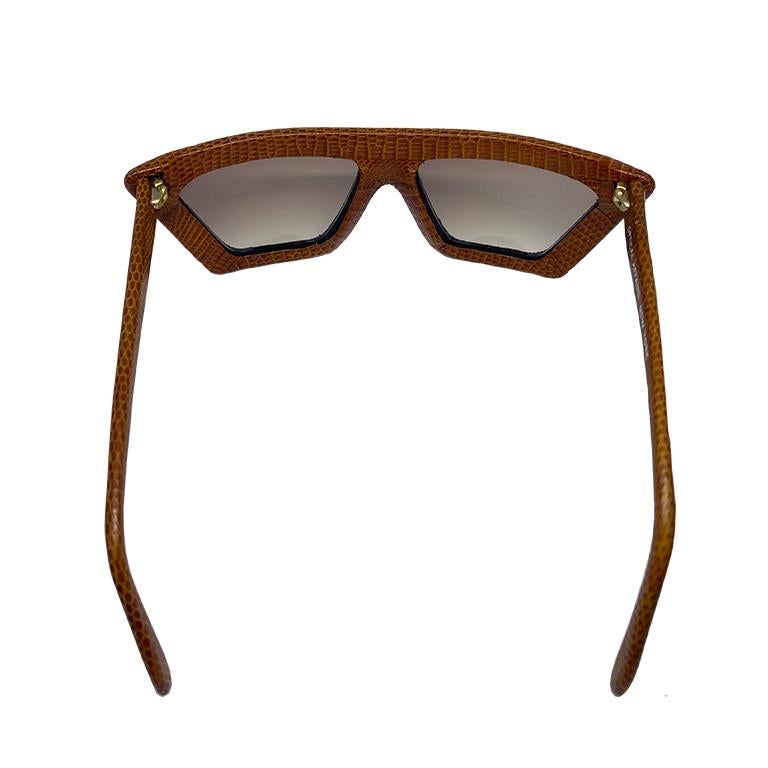 Optical Affairs - Series KL2 - brown lizard skin sunglasses - 1987  For Sale 2
