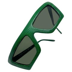 Optical Affairs - Serie KL2 - gafas de sol de piel de lagarto verde - 1987 
