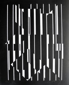 Optical Art Black and White Lithographs or Screen-Prints by Victor Vasarely