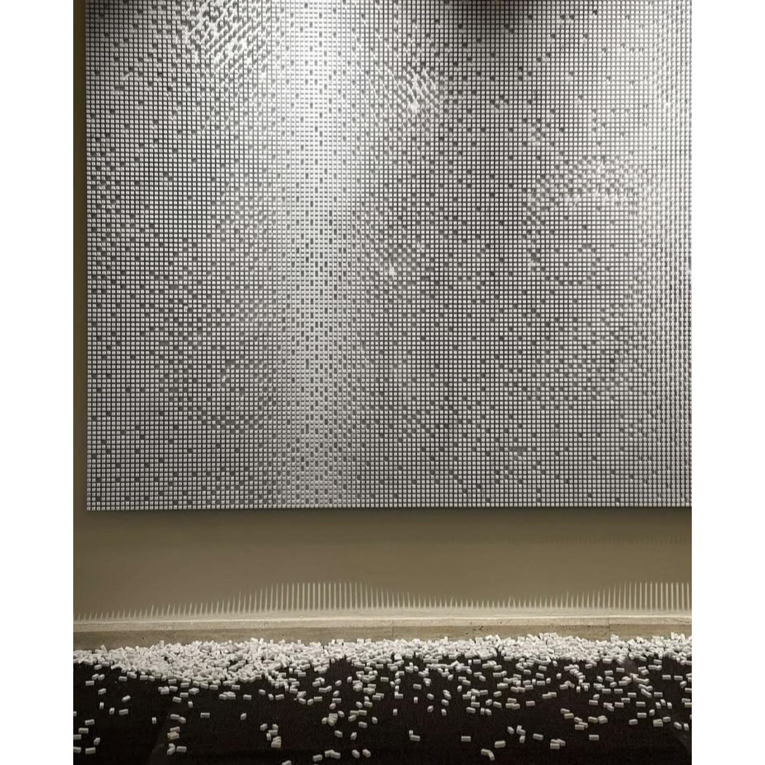 Optical Decorative Wall Panel in White Carrara Marble by Bufalini Marmi For Sale 1