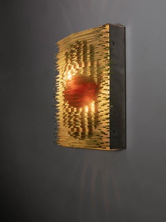 Applique geometrica in vetro di Lumenform, Italia, anni '70