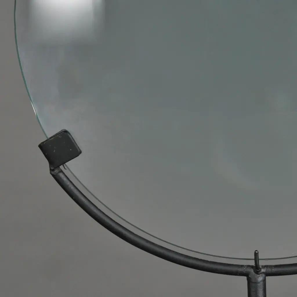 Moderne Loupe optique avec support - Verre de précision et métal noir mat en vente