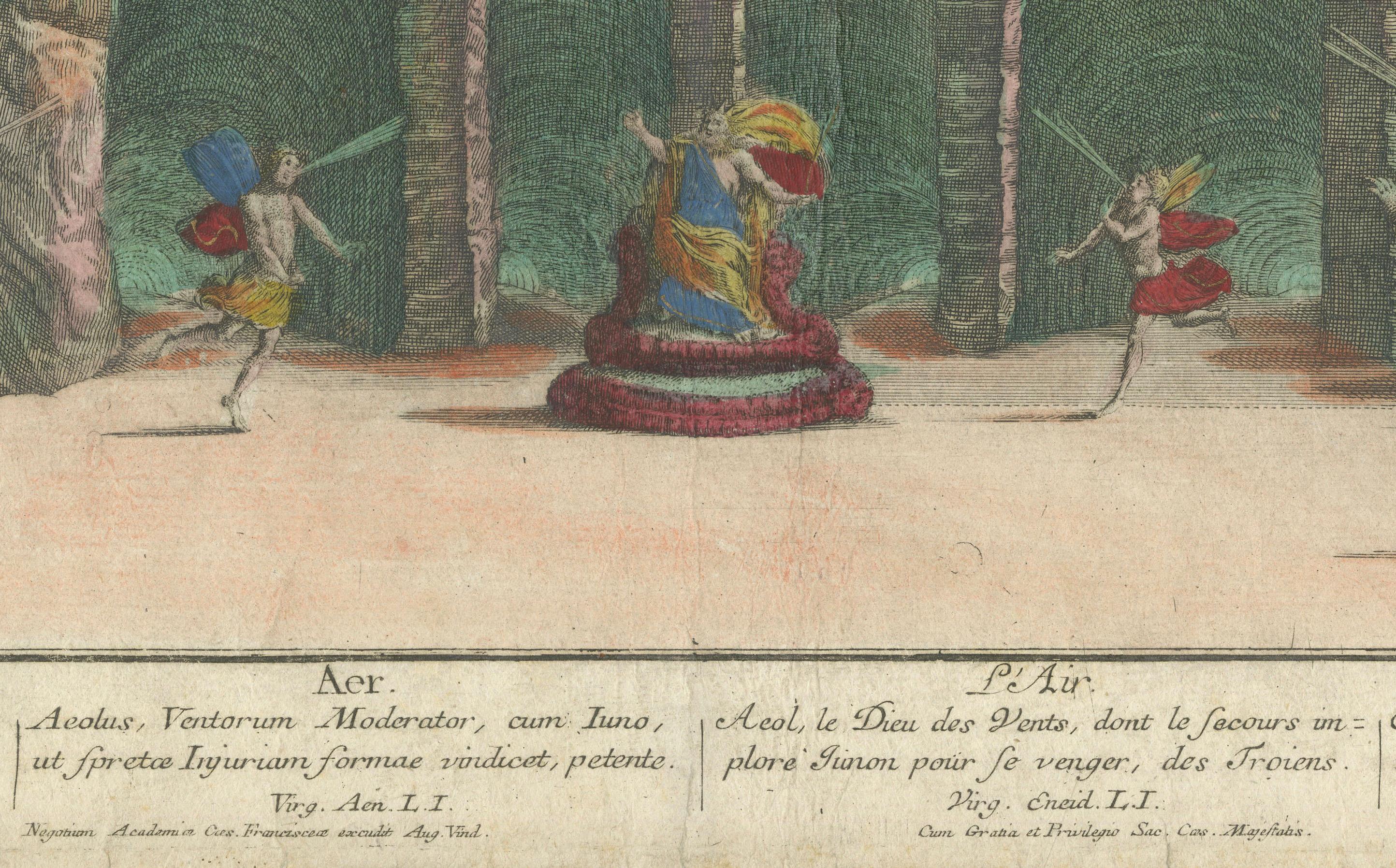 Optical Print of Aeolus, God of Winds – Allegory of Air, circa 1760 In Fair Condition For Sale In Langweer, NL
