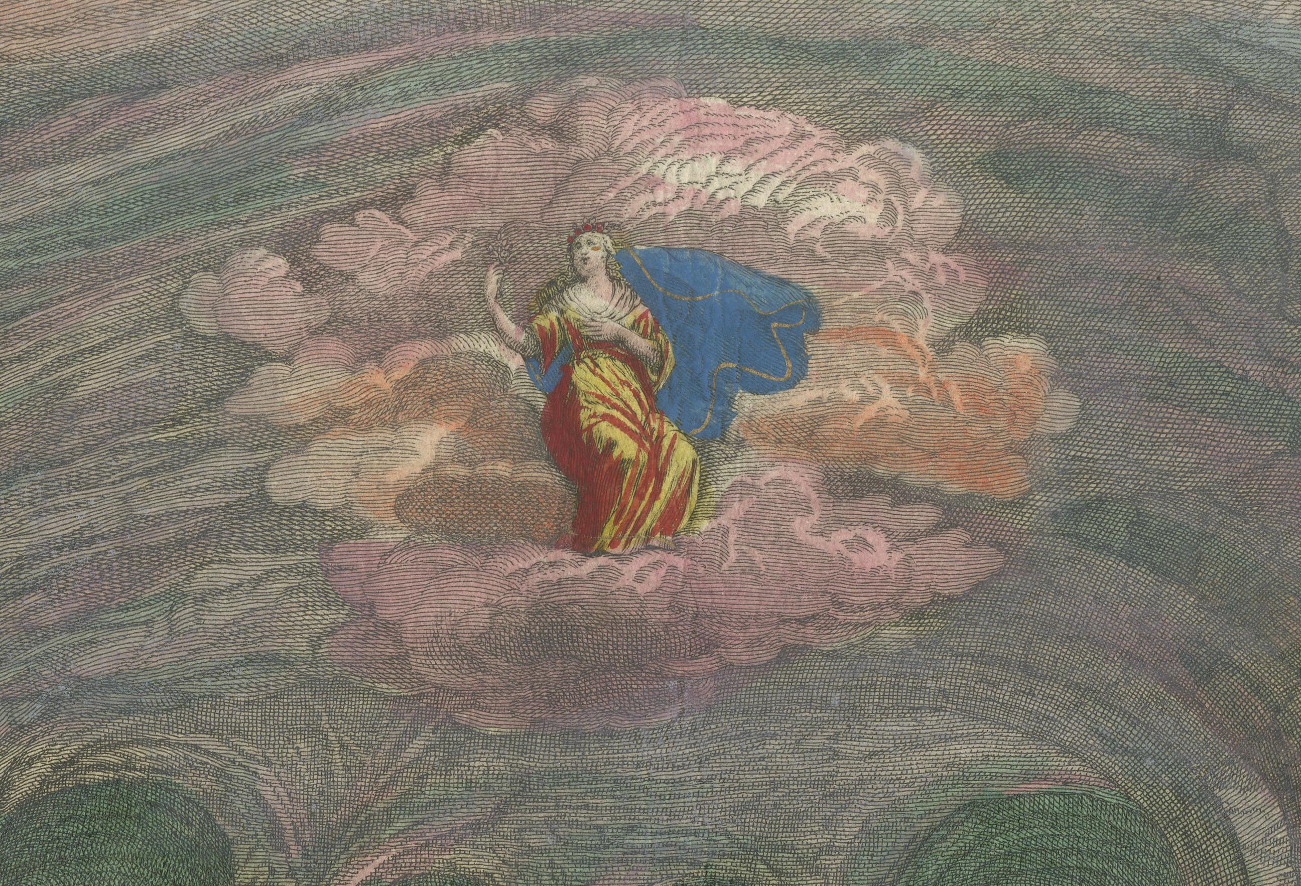 Mid-18th Century Optical Print of Aeolus, God of Winds – Allegory of Air, circa 1760 For Sale