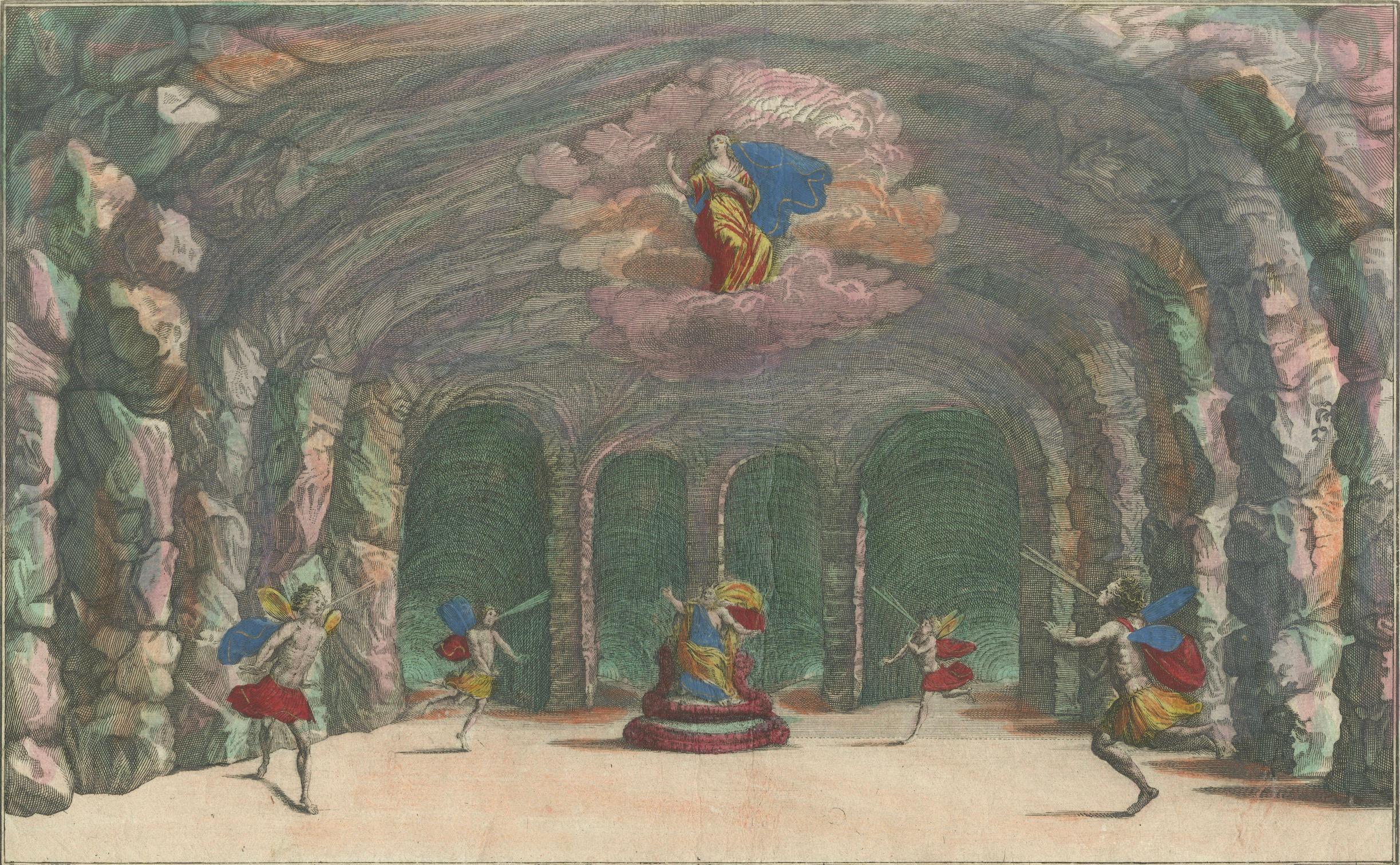 Paper Optical Print of Aeolus, God of Winds – Allegory of Air, circa 1760 For Sale
