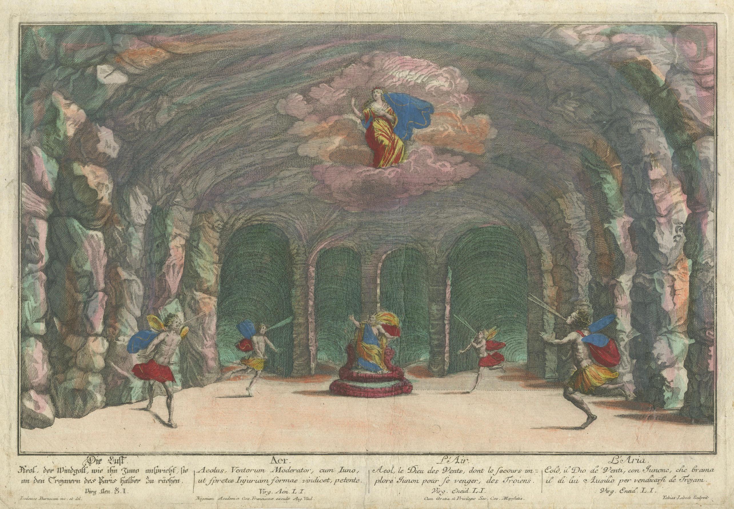Optical Print of Aeolus, God of Winds – Allegory of Air, circa 1760 For Sale 1