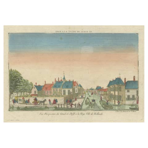 Optical Print of Delft Canal, The Hague by Jean-François Daumont, ca.1770