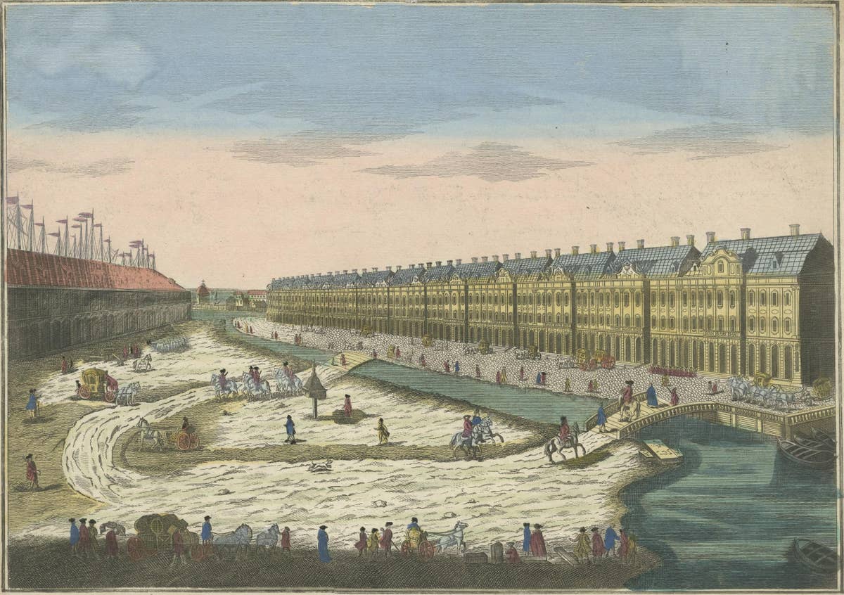 Optical Print of the Imperial Colleges and Warehouses in St. Petersburg, Russia