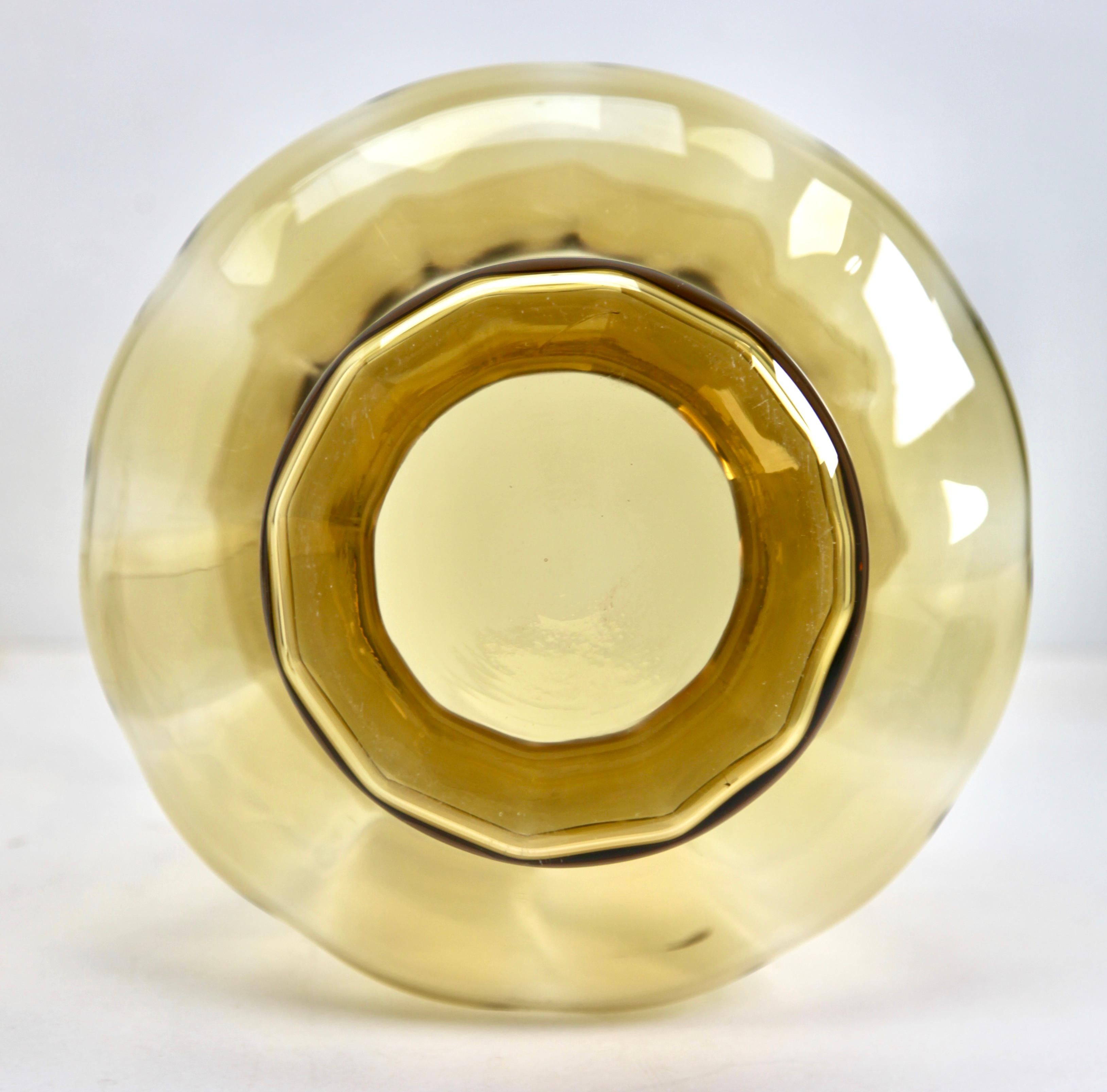 Optical Ribs Glass Jar with Lid in the Style of Empoli In Good Condition In Verviers, BE