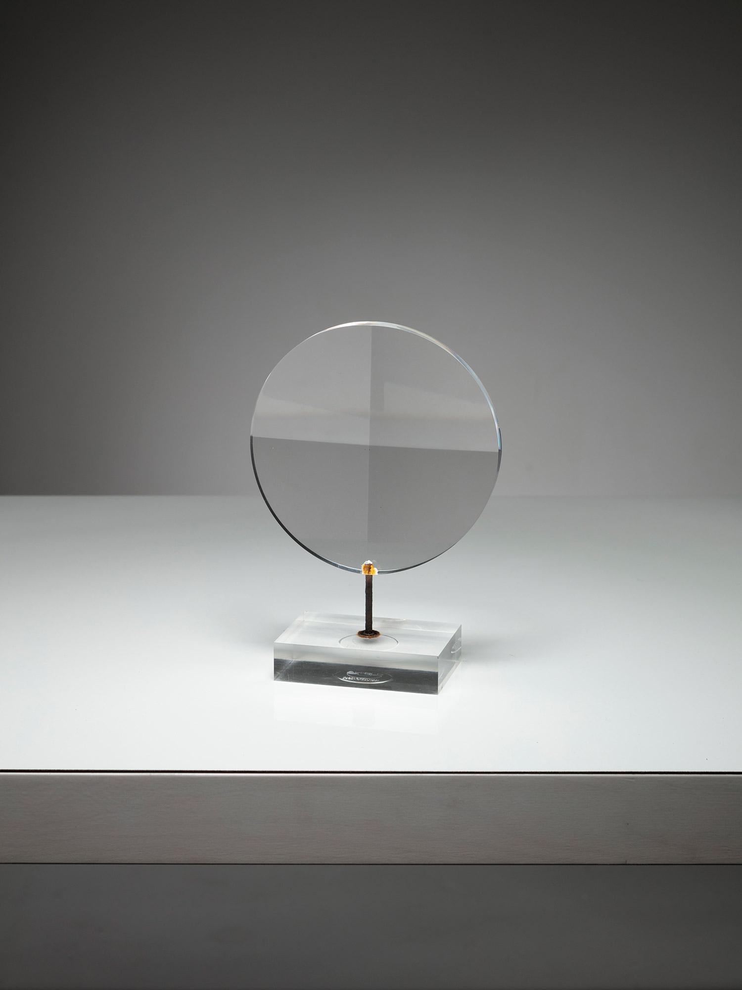 Italian Optical Round Table Sculpture by Alessio Tasca for Fusina. >Italy, 1970s For Sale