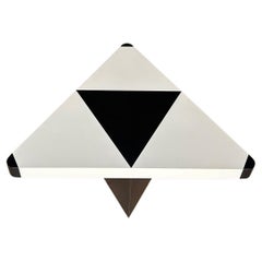 Optical triangle coffee table black and white, Italy, 1980s