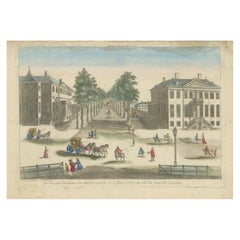 Vue optique de la promenade du Petit Voorhout à La Haye - Basset c.1770